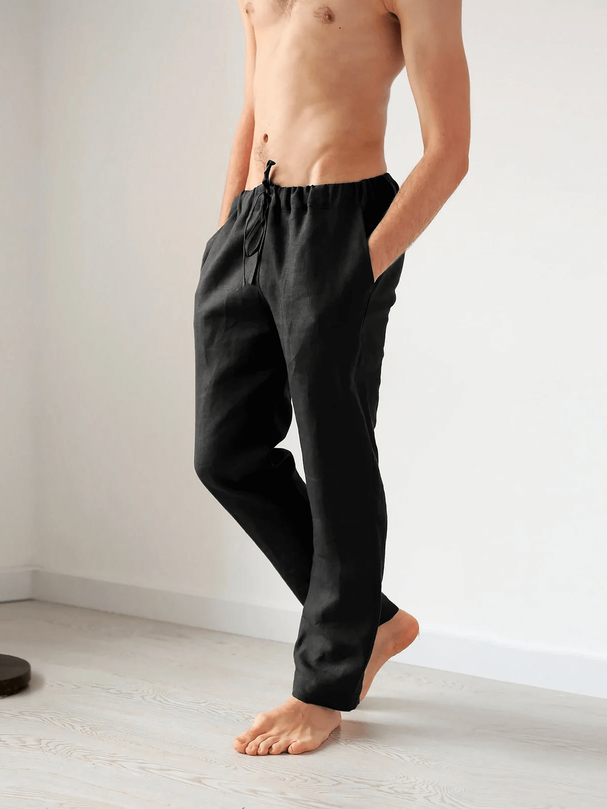 Men’s linen pants ASH in Black
