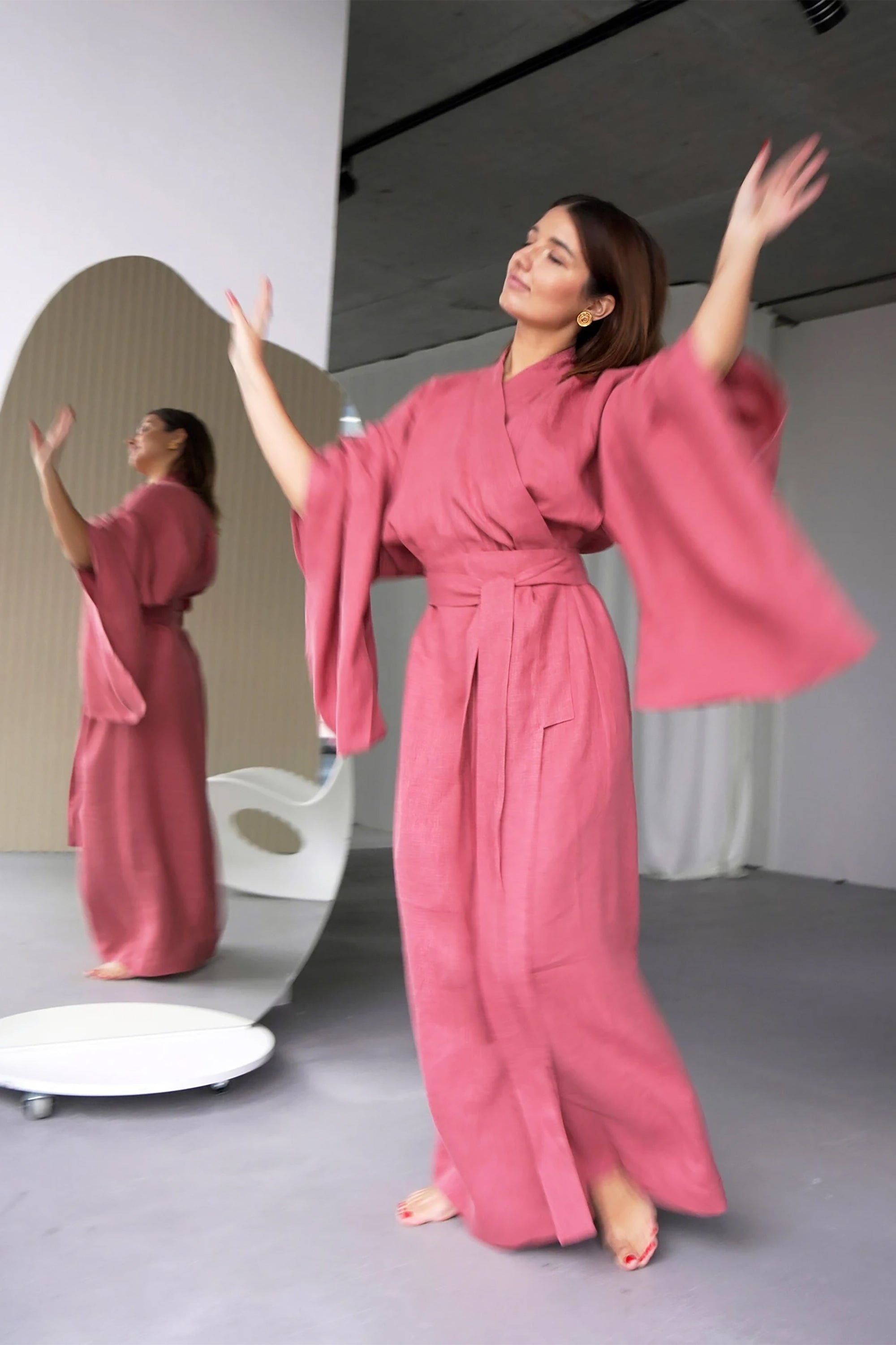 Japanese Style Kimono CAMELIA in Peach L/XL Japanese Style Kimono CAMELIA in Peach L/XL