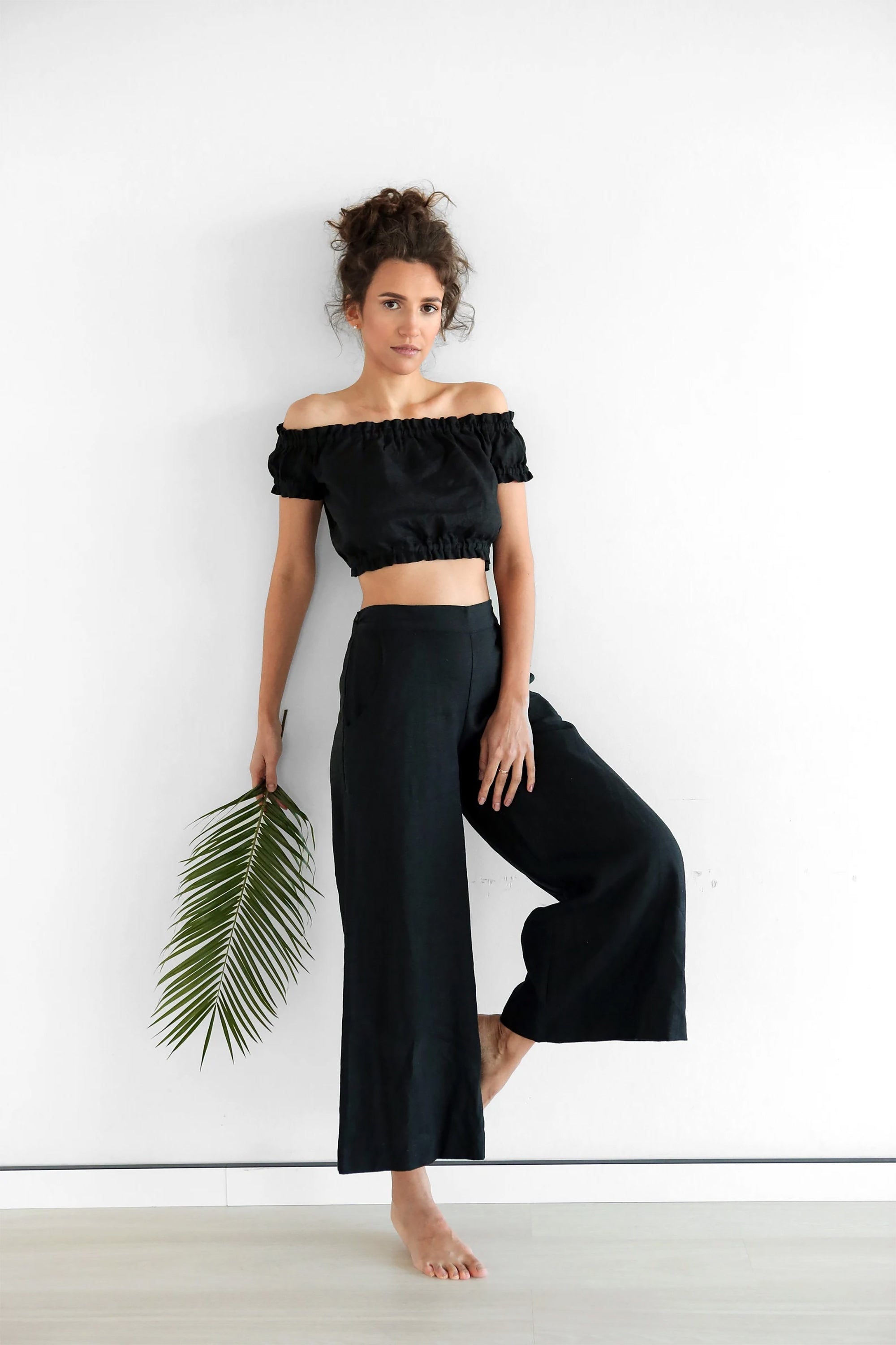 Women’s Linen Сulottes PALMA in Black