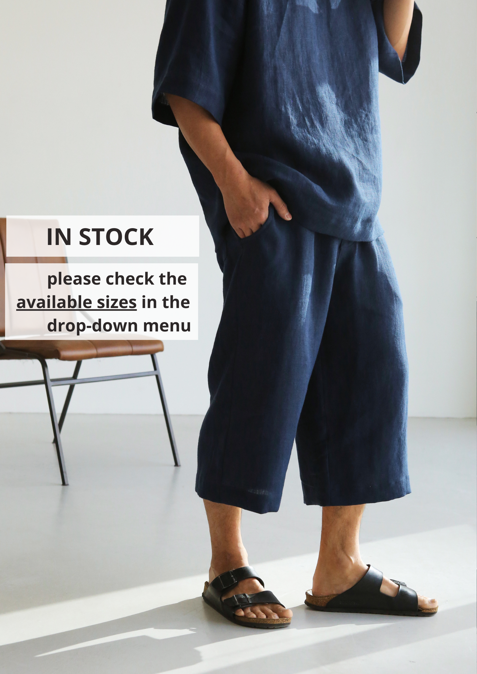 Cropped Wide-Leg Linen Pants WILLOW - IN STOCK