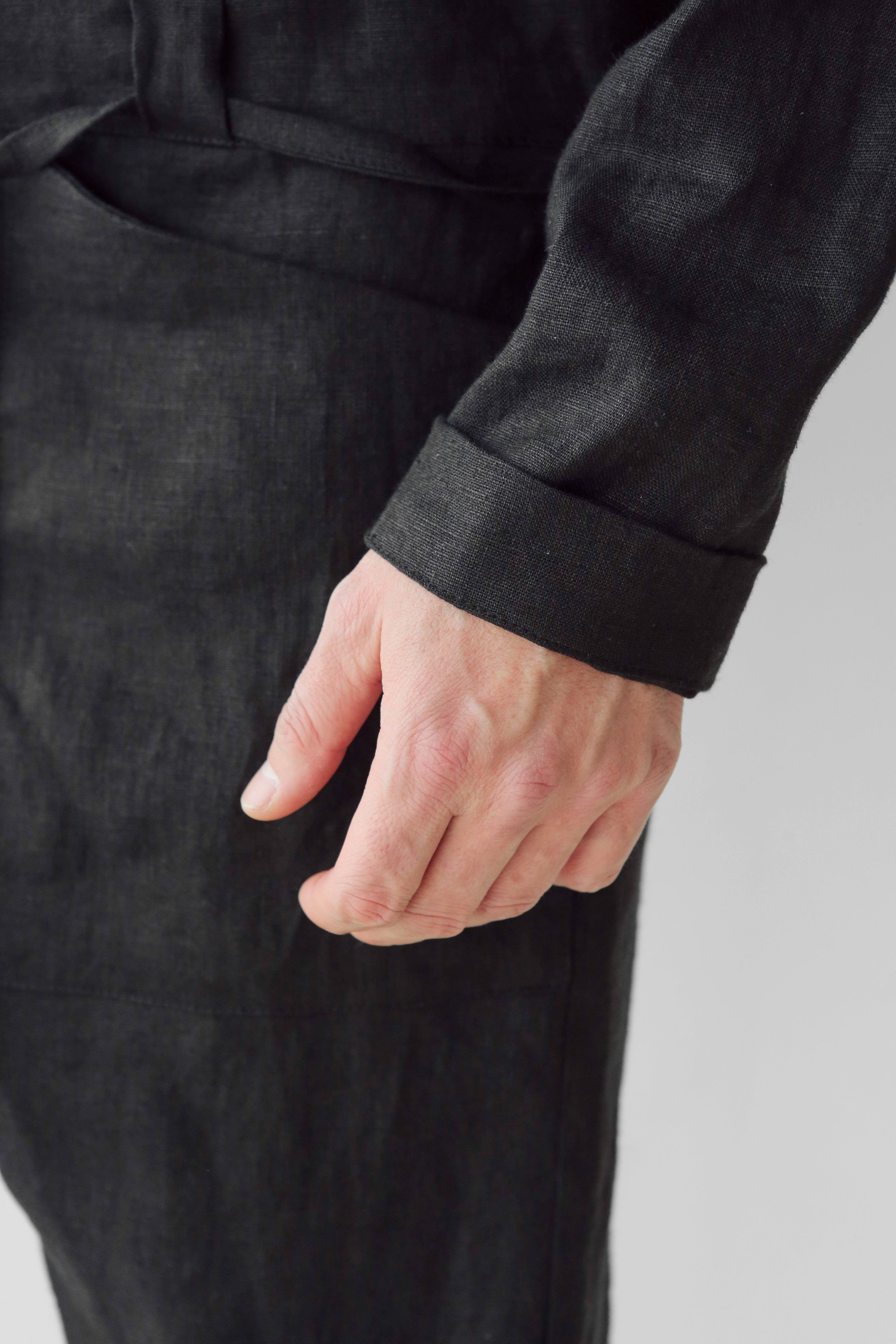 Mens Linen Jumpsuit PALO SANTO in Black