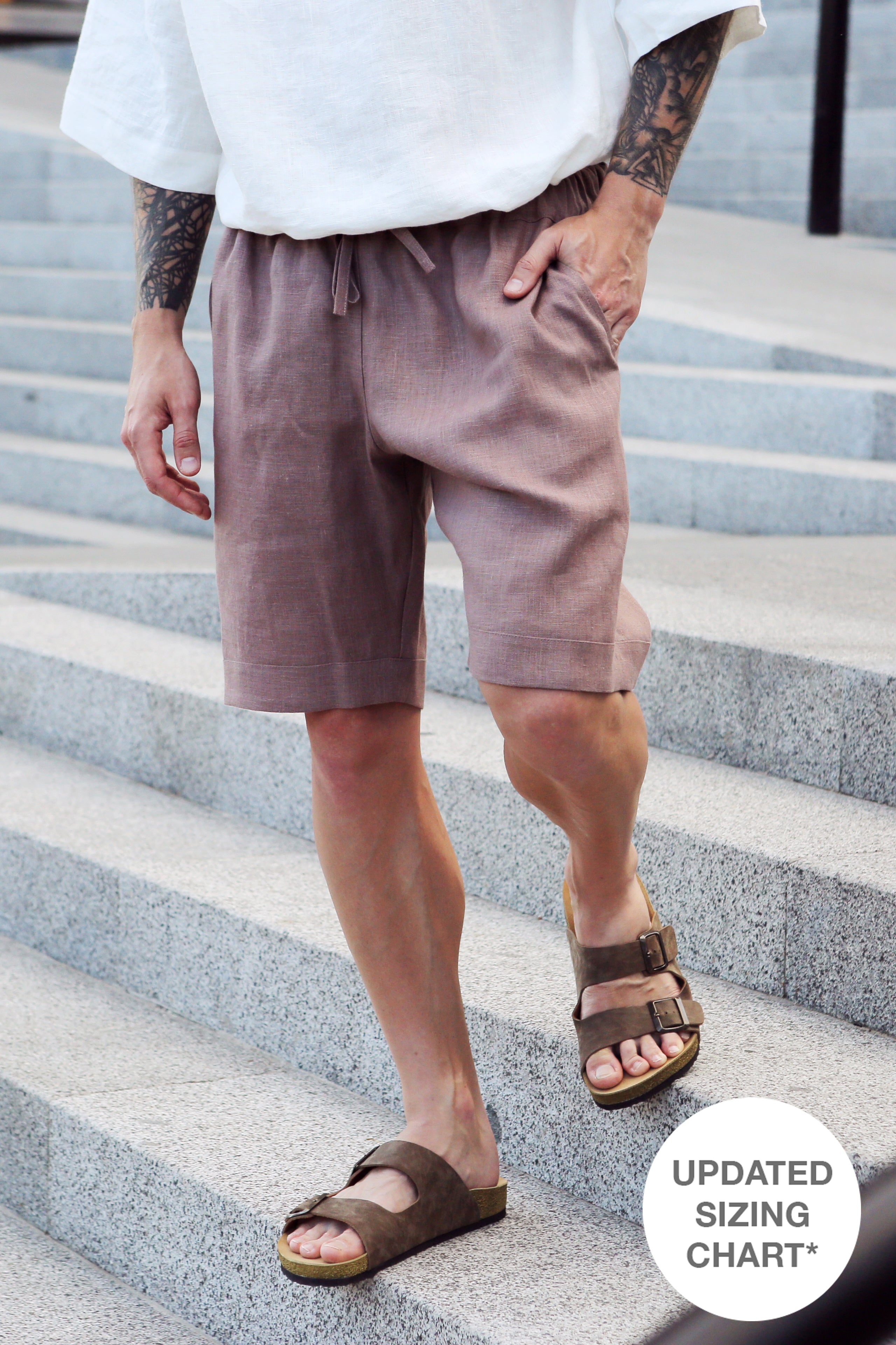 Men’s linen shorts ASH in Latte