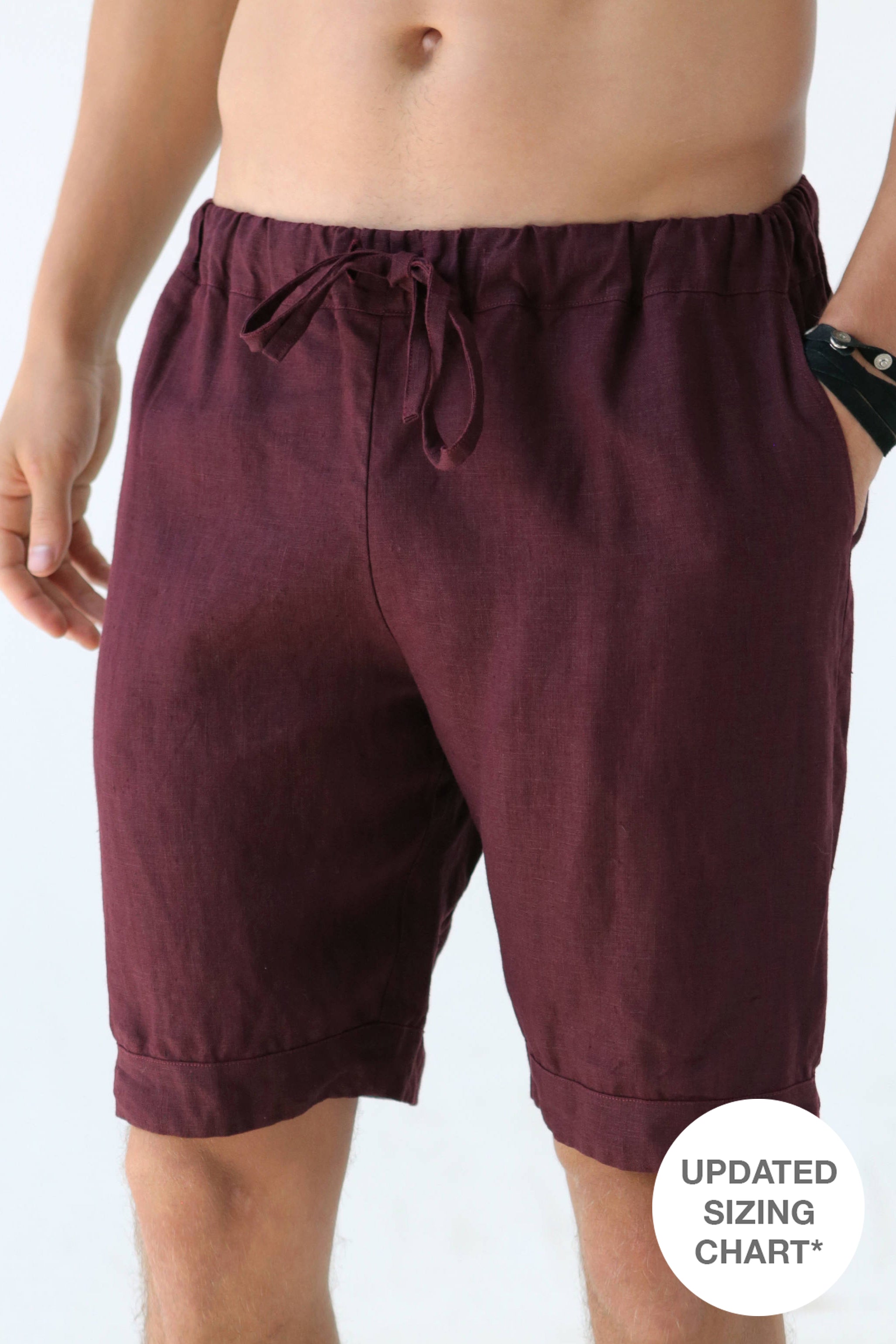 Men's linen shorts ASH in Burgundy