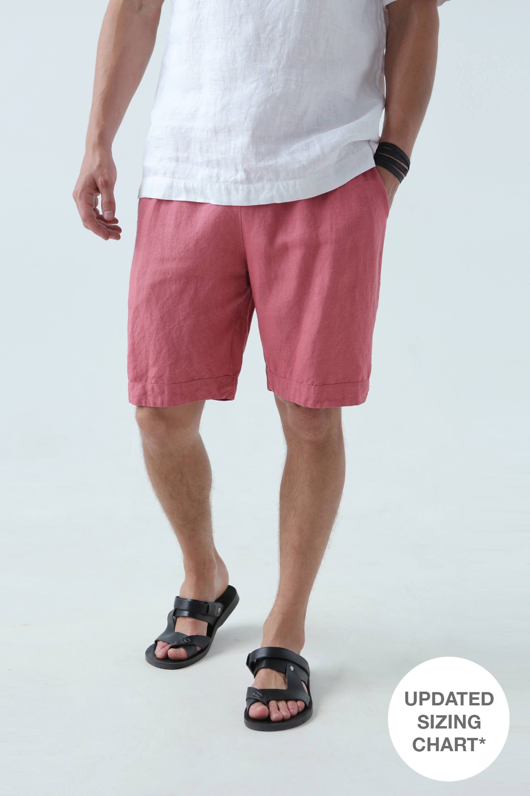 Men’s linen shorts ASH in Peach