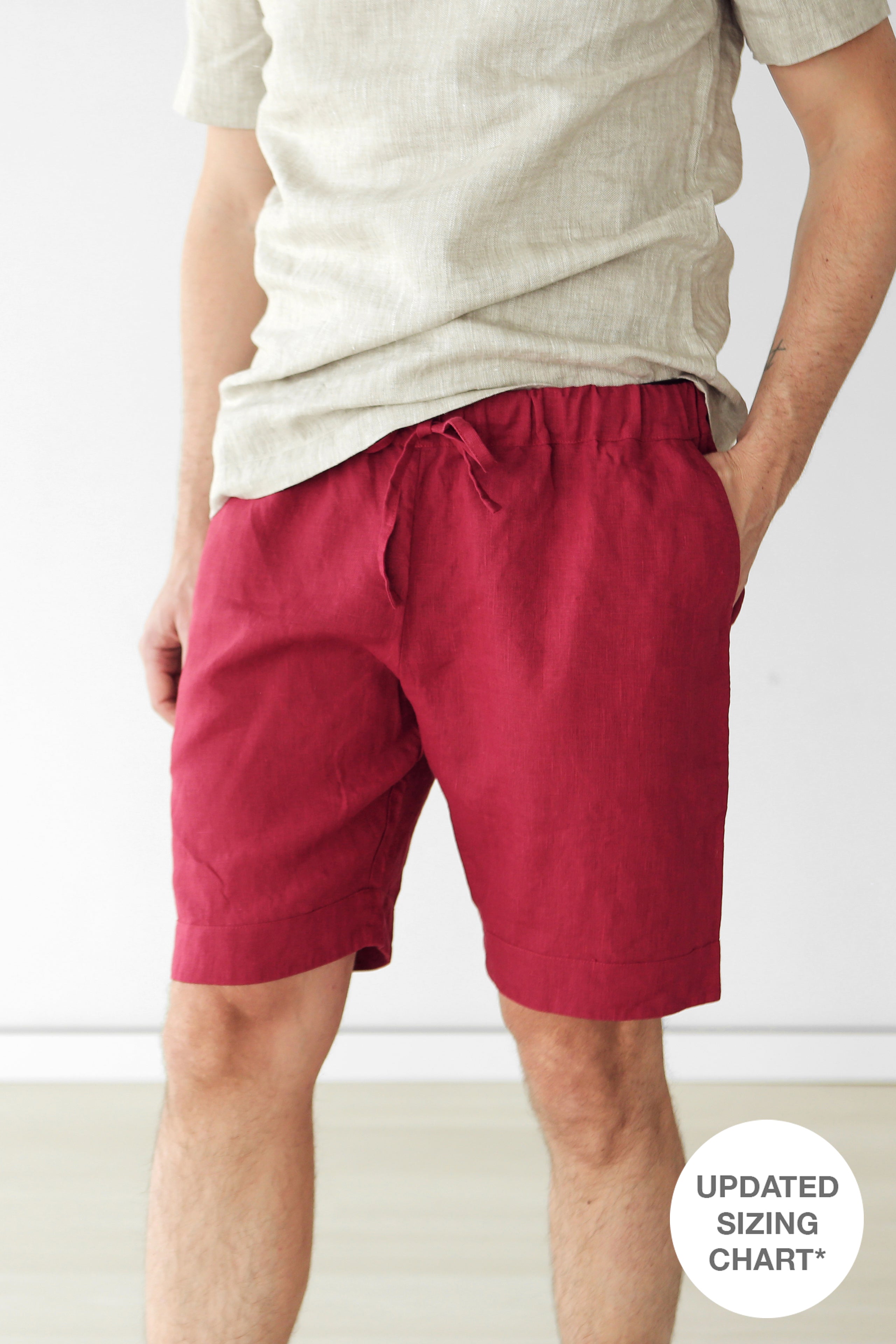 Men’s linen shorts ASH in Red