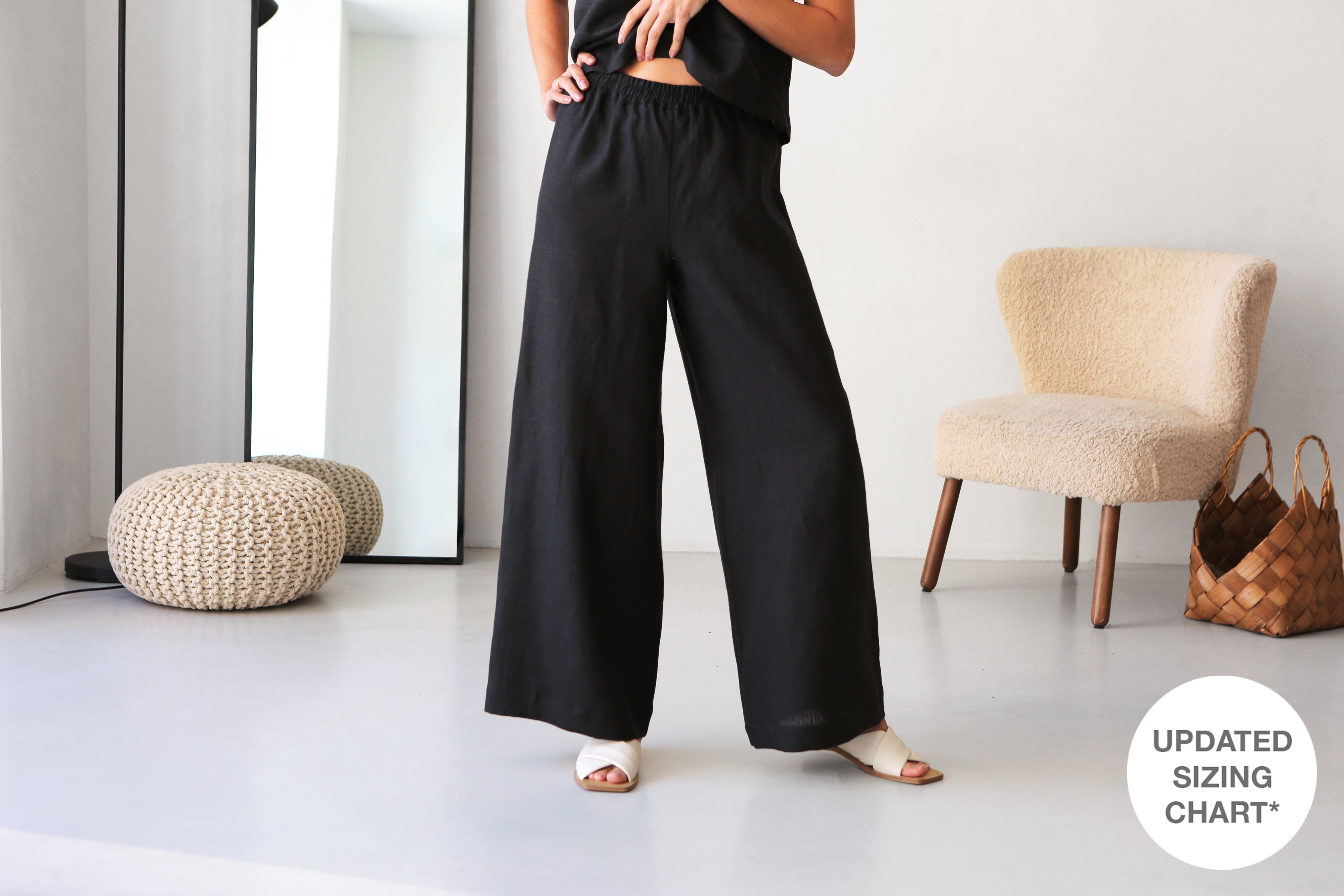 Wide-Leg Linen Pants ACAI in Black