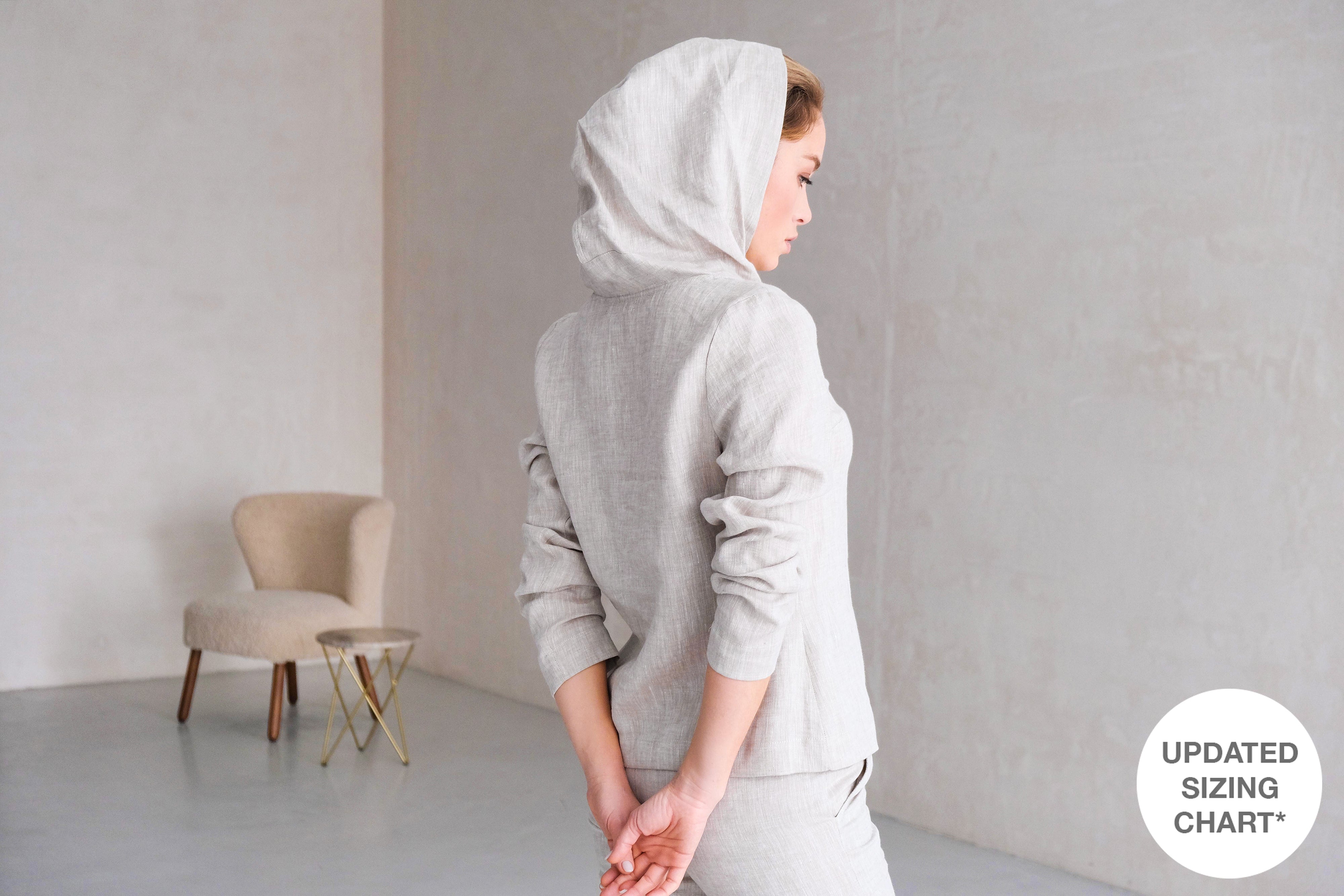 Women’s Linen Hoodie ALTHEA in Beige