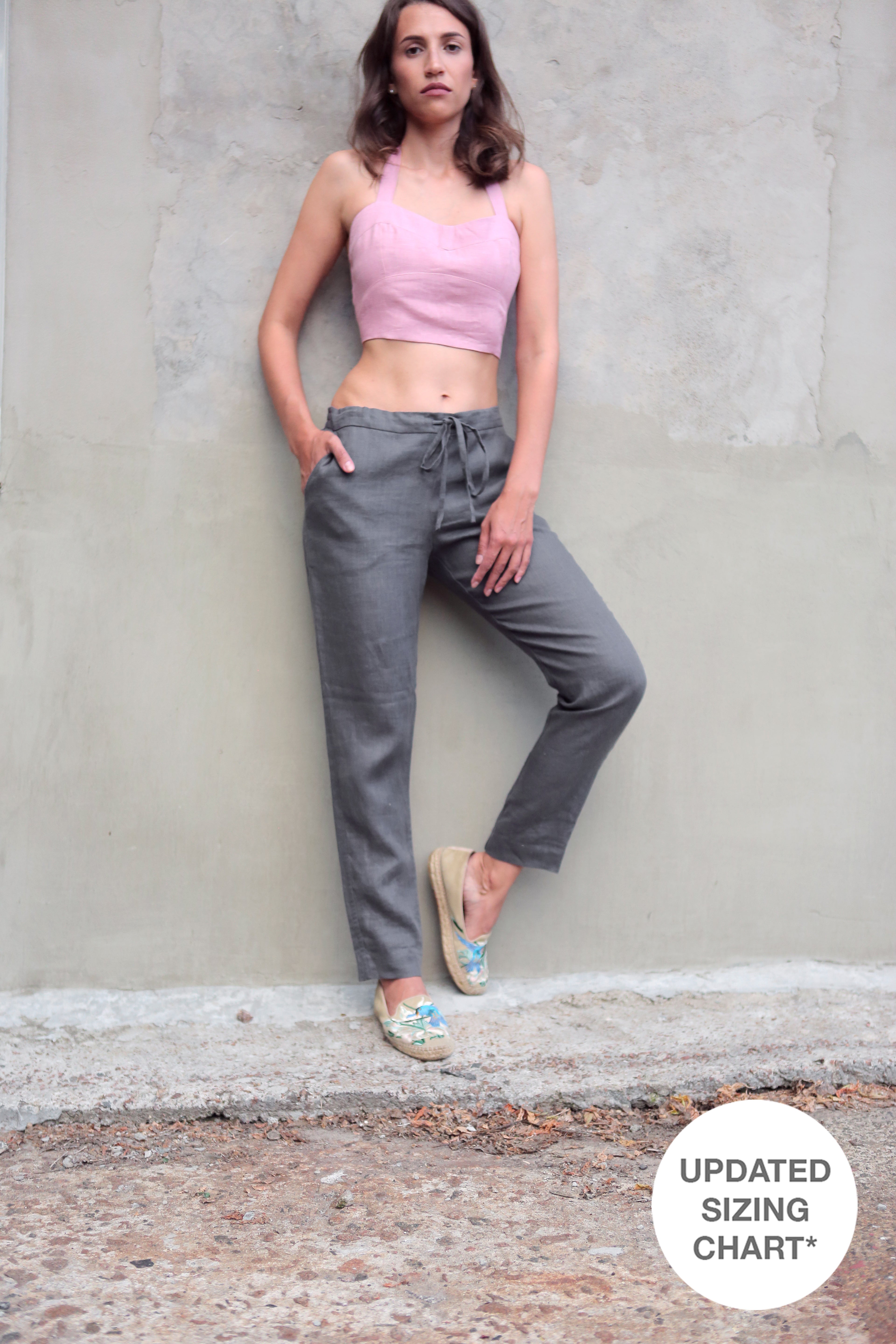 Women’s Linen Pants ANISE in Dark grey