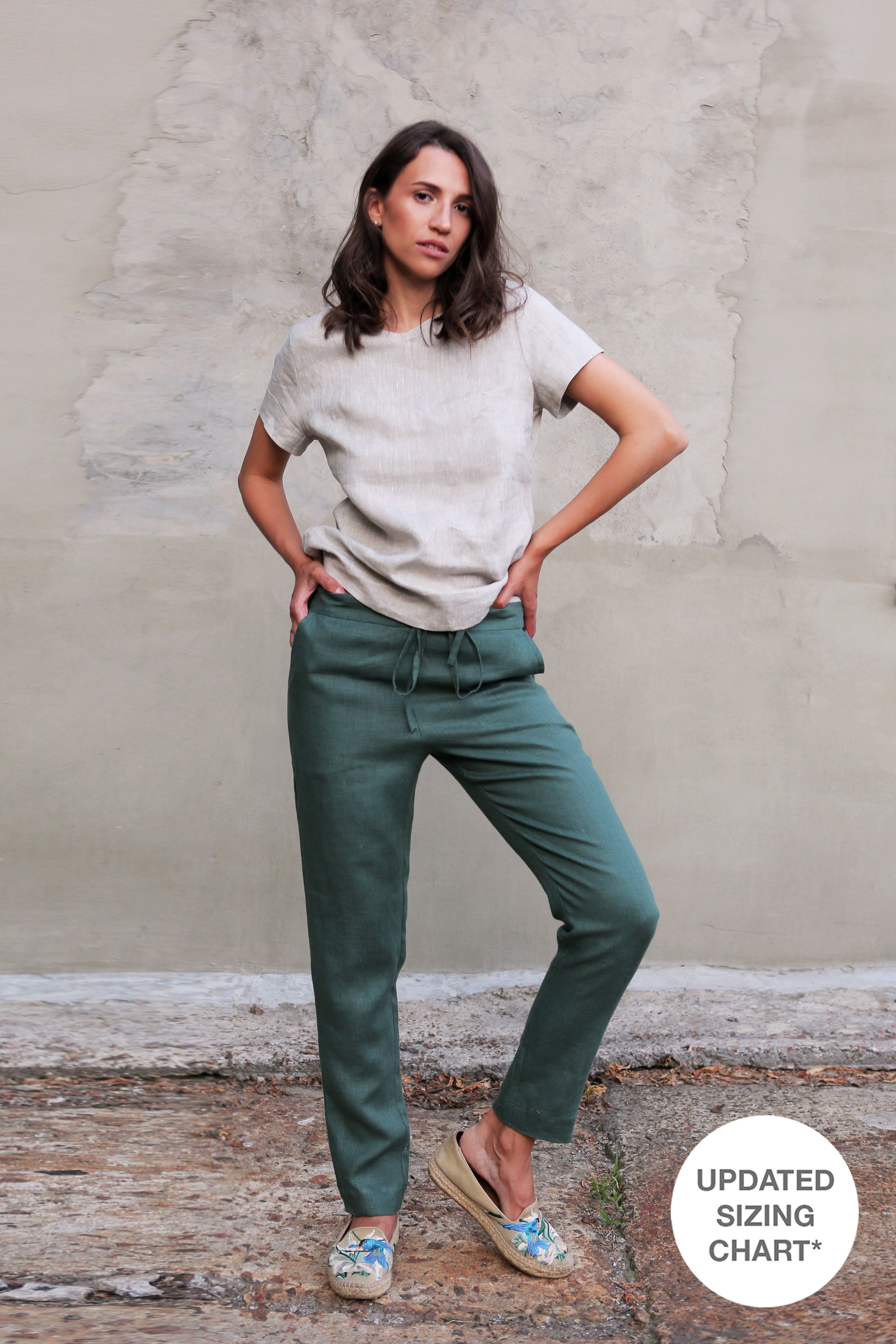Women’s Linen Pants ANISE in Green