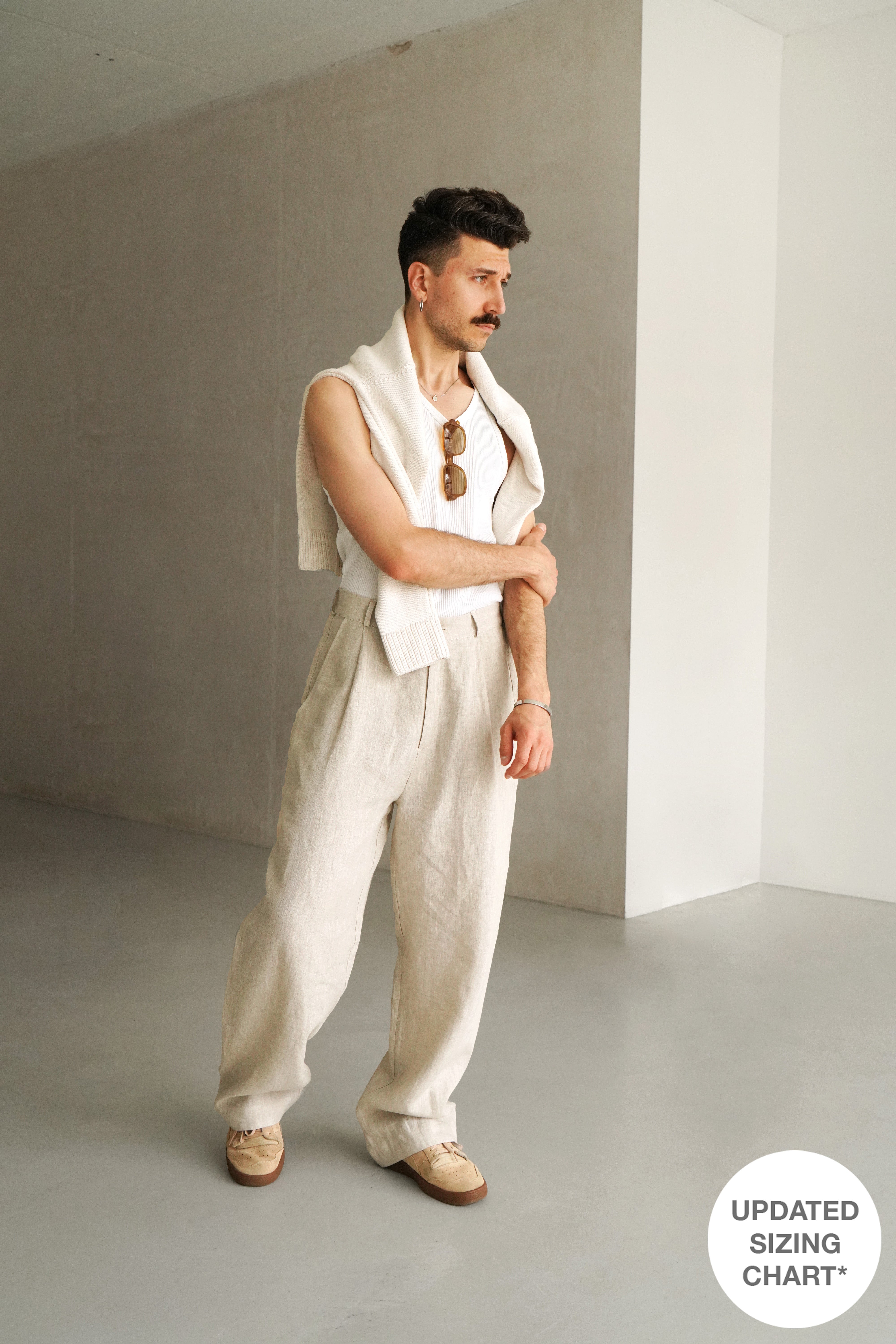 Palazzo Linen Pants ASPEN in Beige