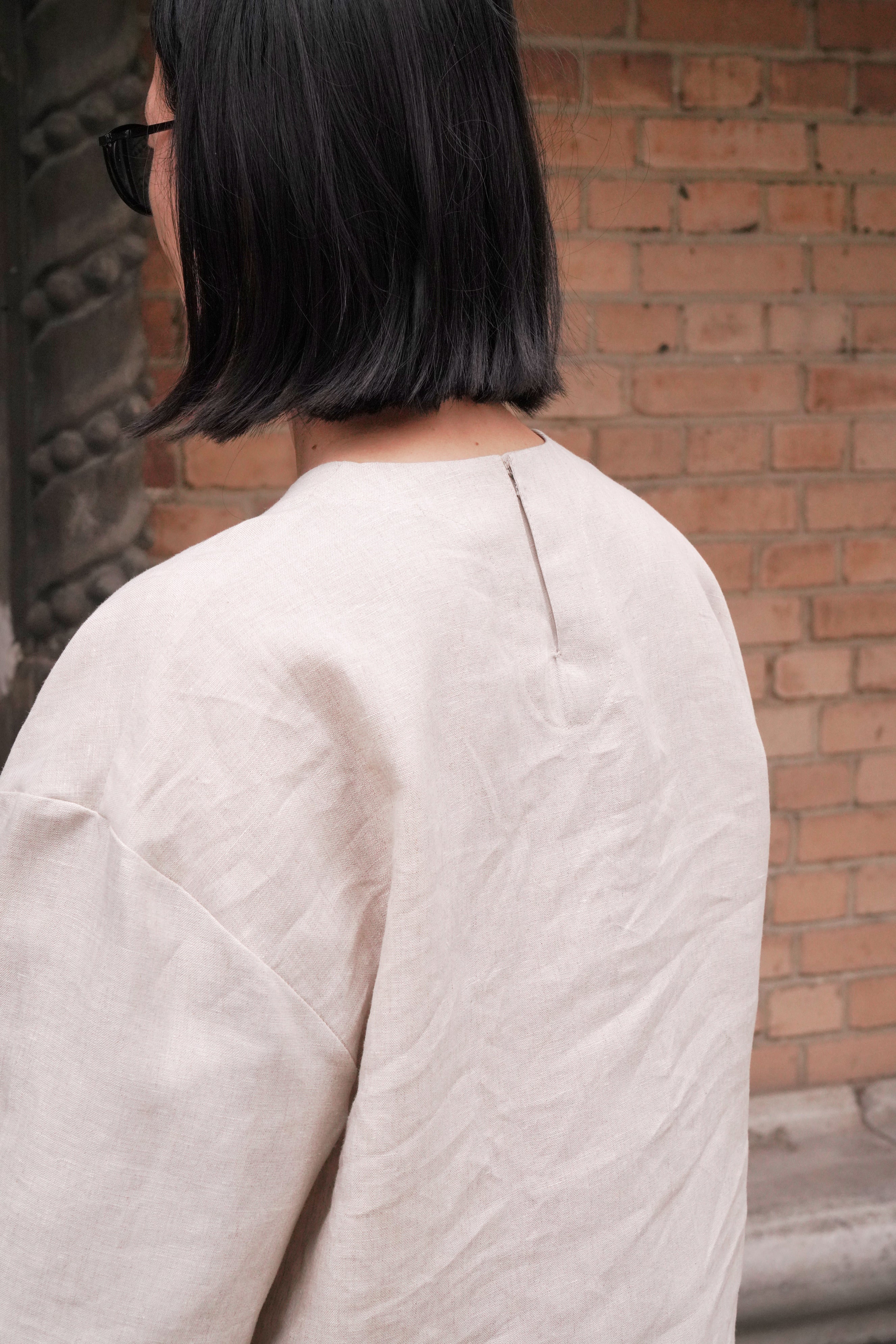 Men’s double-layer long-sleeve TAMARISK in Beige/Brown