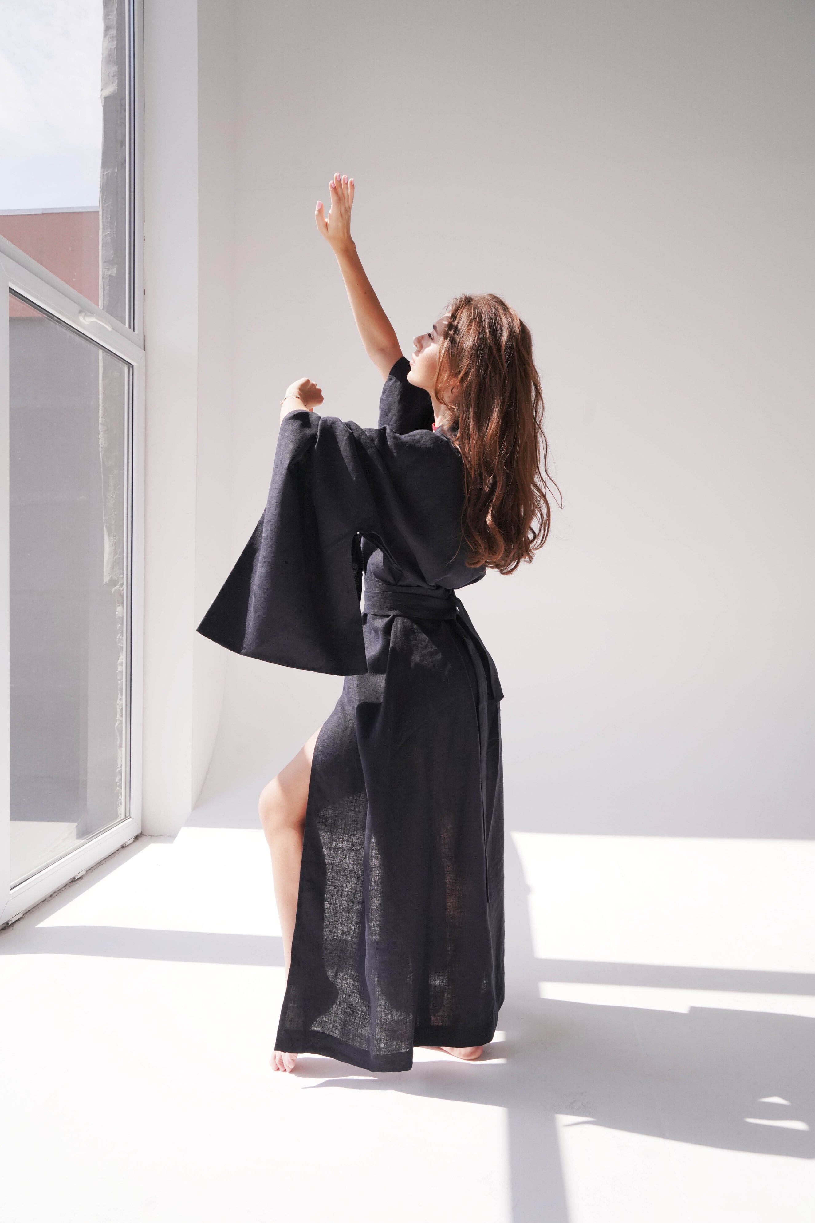 Japanese Style Kimono CAMELIA in Black