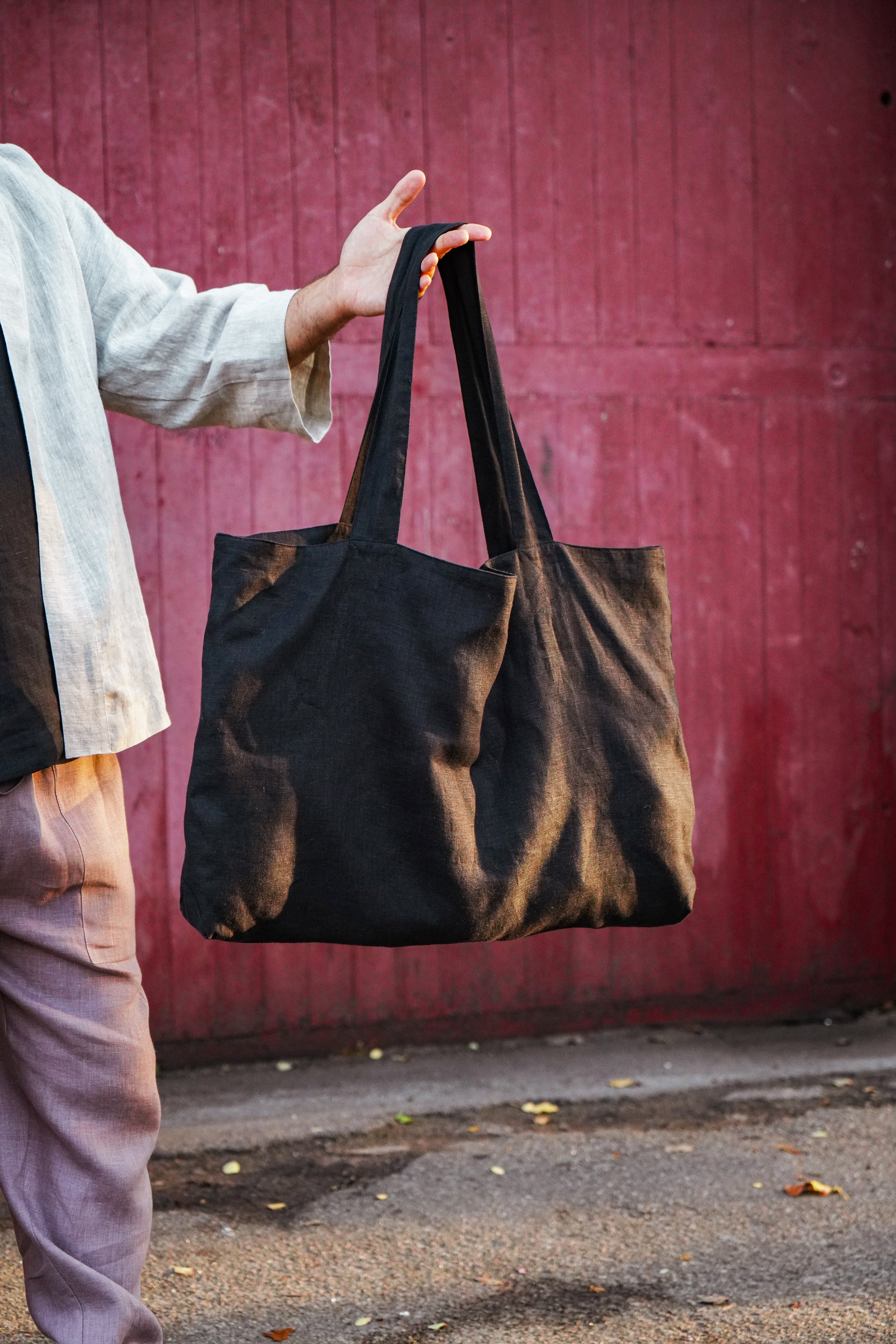 Linen Tote Bag QUINA in Black
