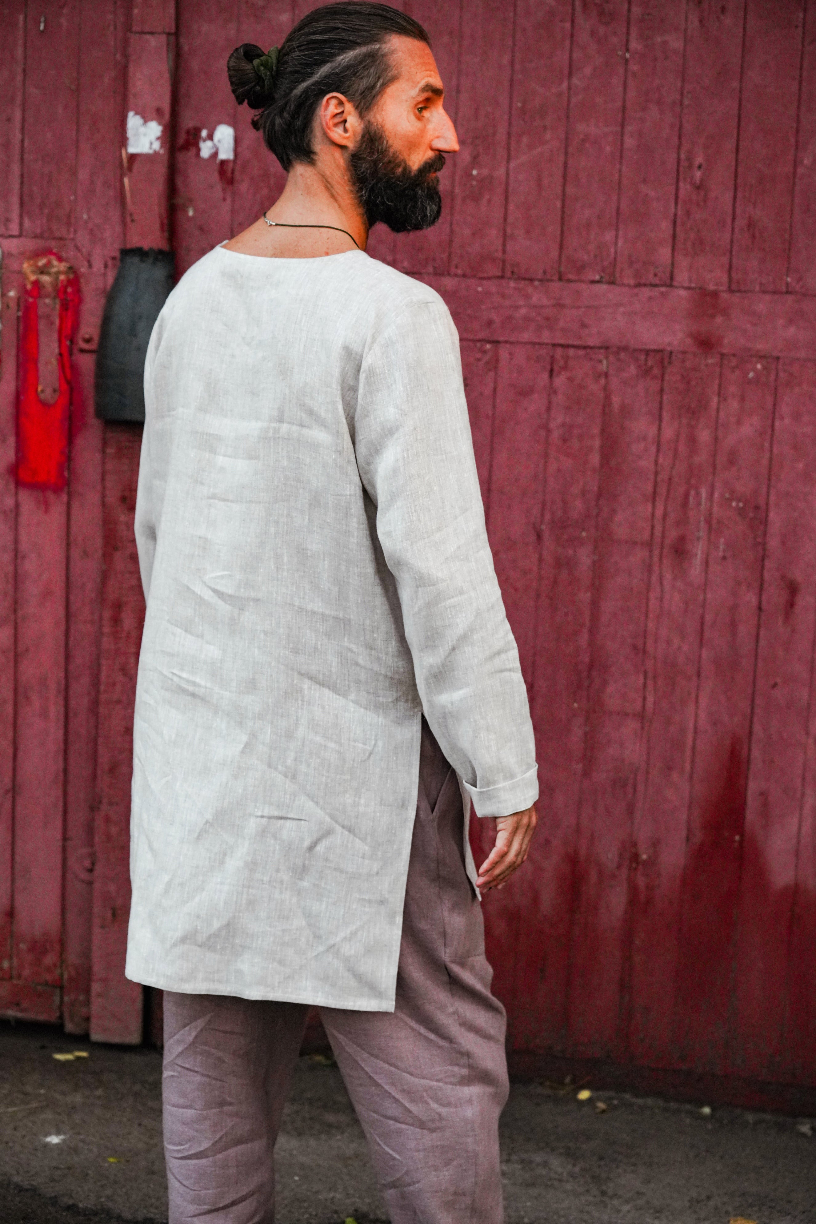 Men's Linen Tunic MAPLE in Beige