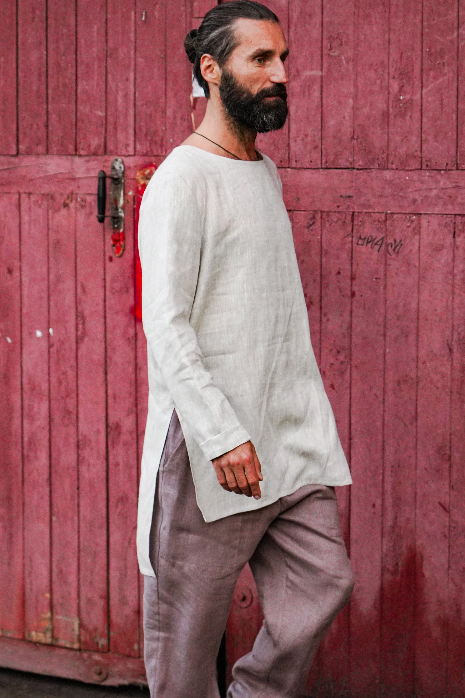 Men’s Linen Tunic MAPLE in Beige