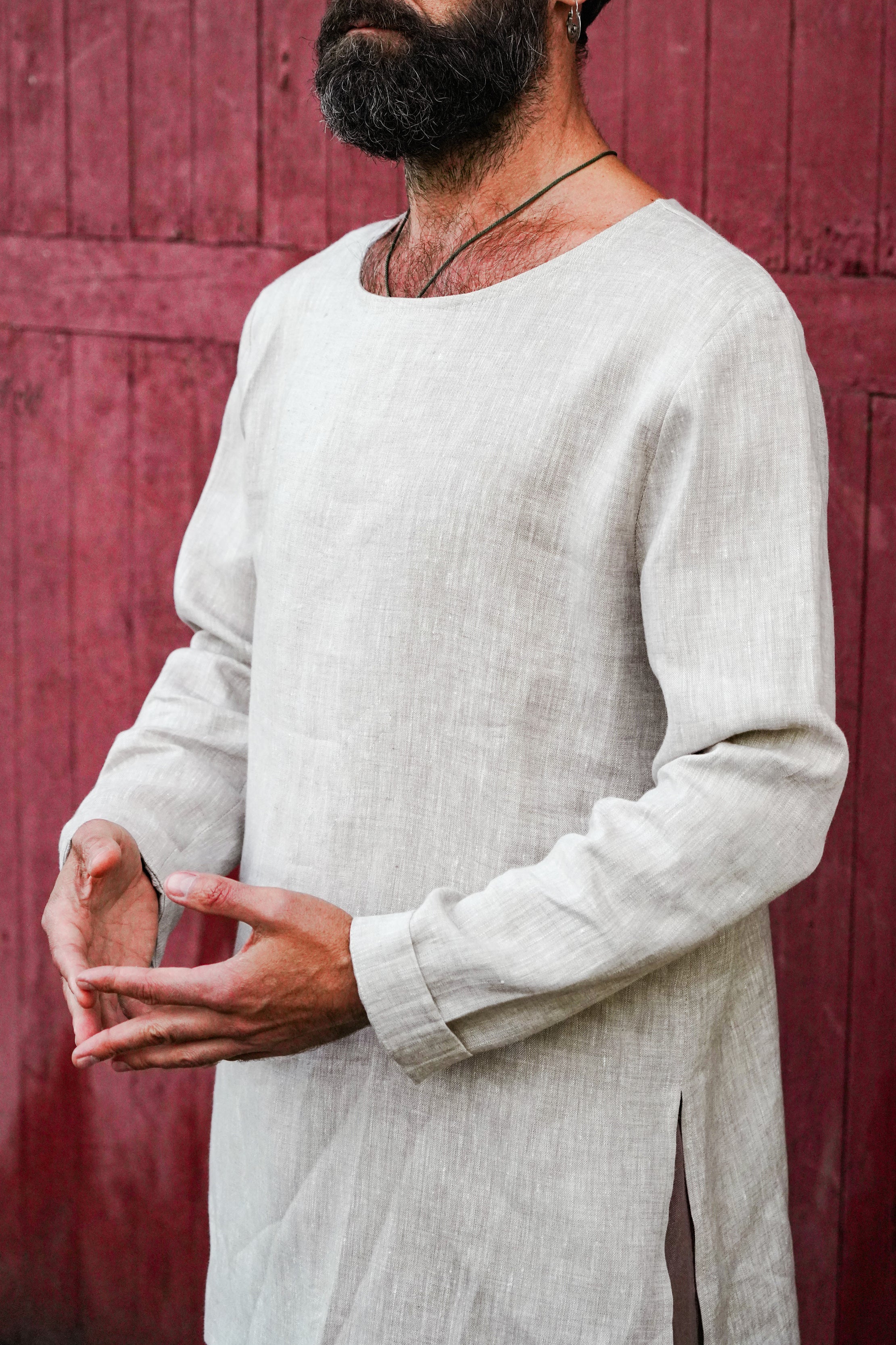 Men’s Linen Tunic MAPLE in Beige