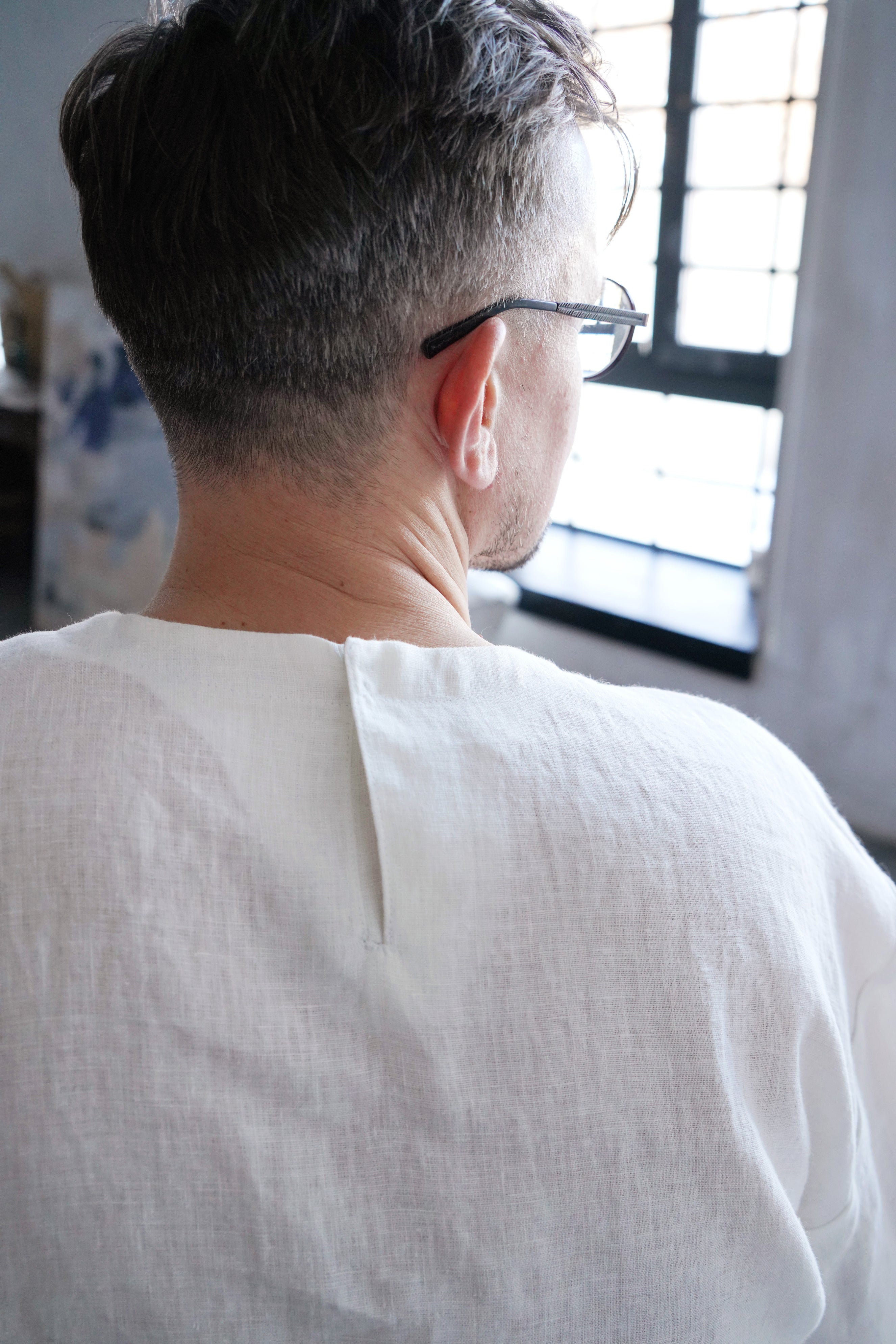 Men’s Oversized Linen T-Shirt SUMIRE in Cream