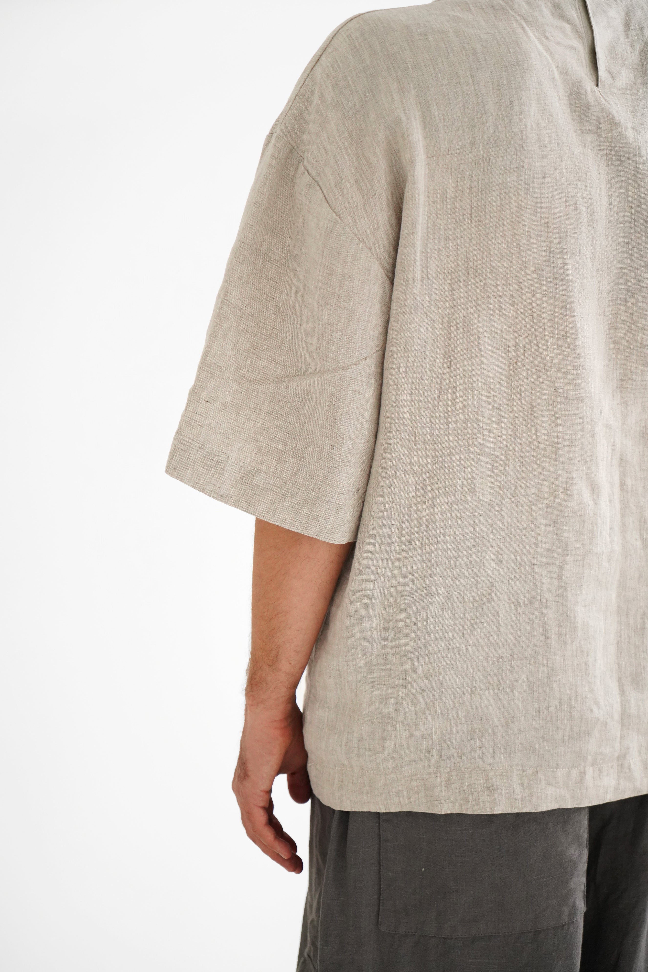 Men’s Oversized Linen T-Shirt SUMIRE in Beige