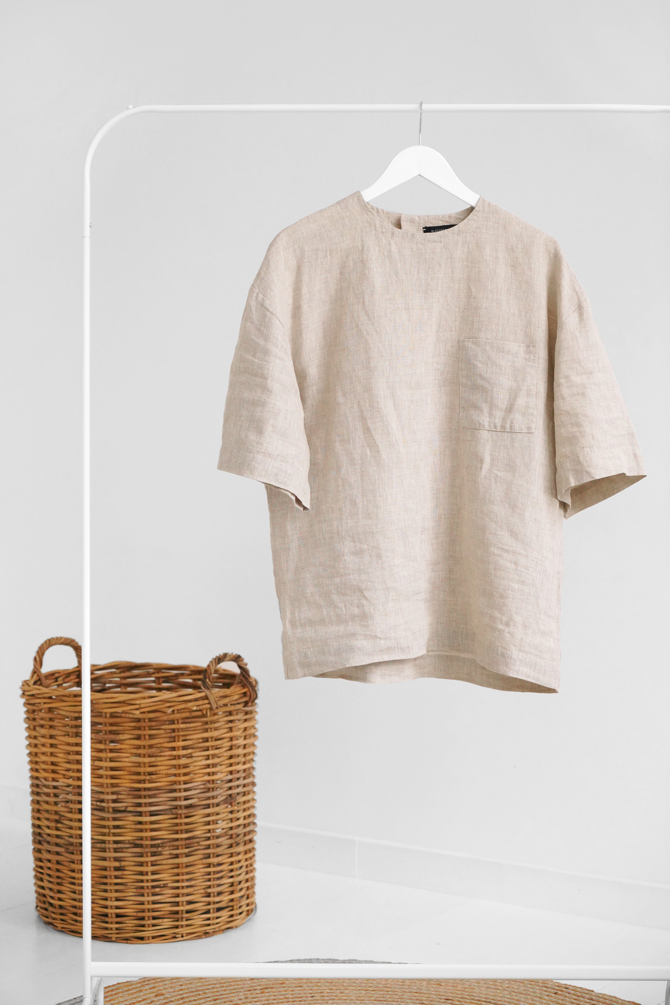 Men’s Oversized Linen T-Shirt SUMIRE in Beige