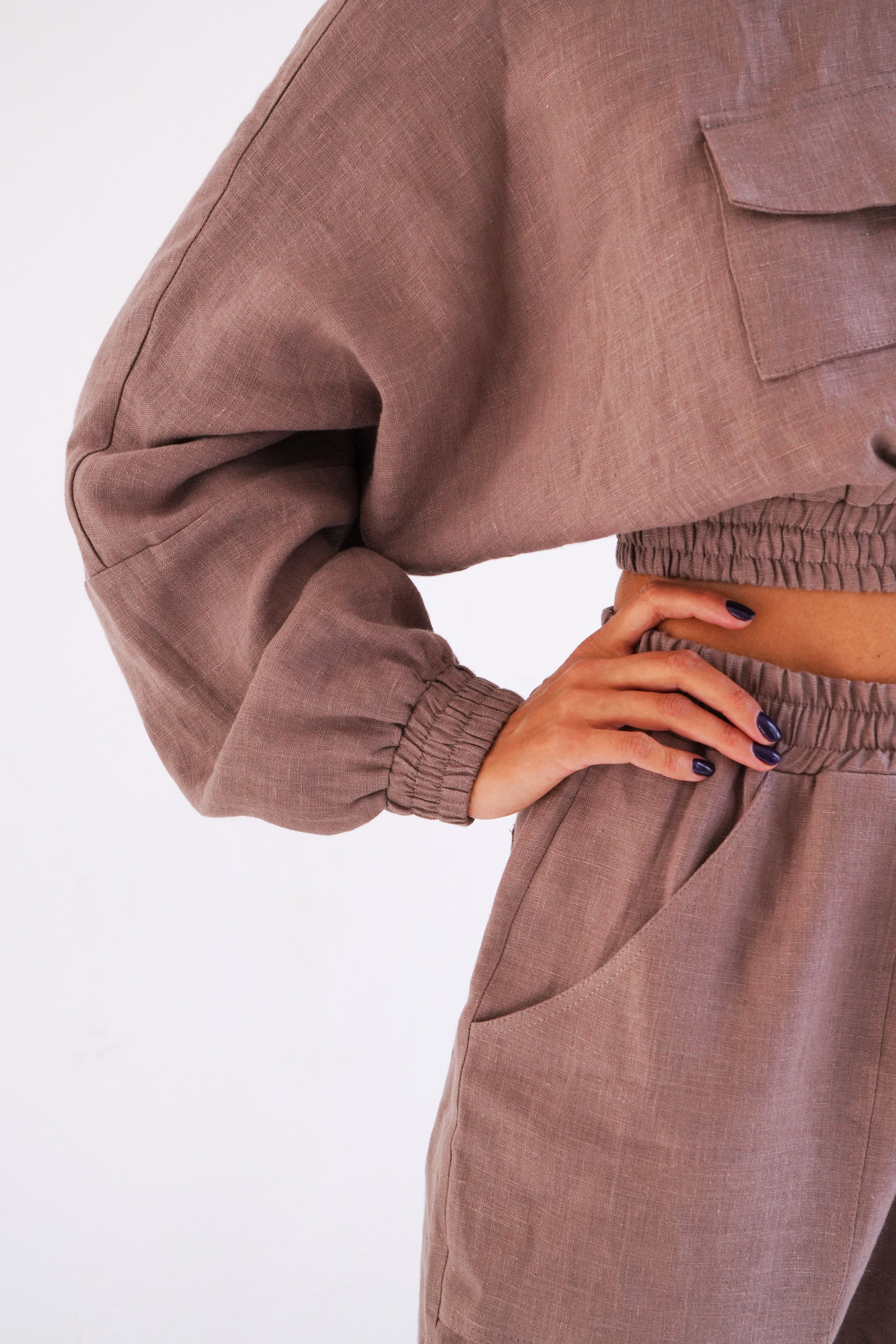 Women’s Crop Hoodie ORCHID in Latte