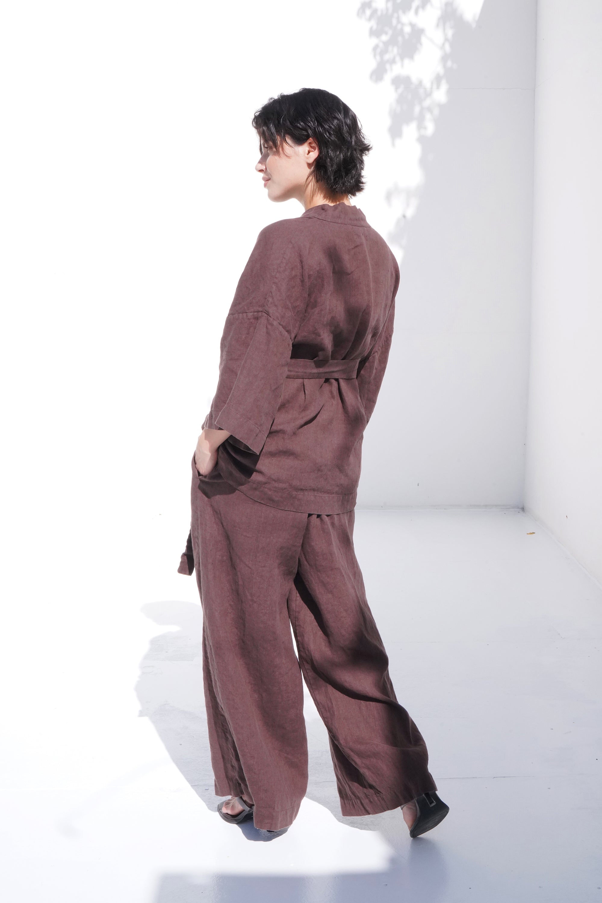 Women’s Linen Kimono Jacket ALTEA in Brow