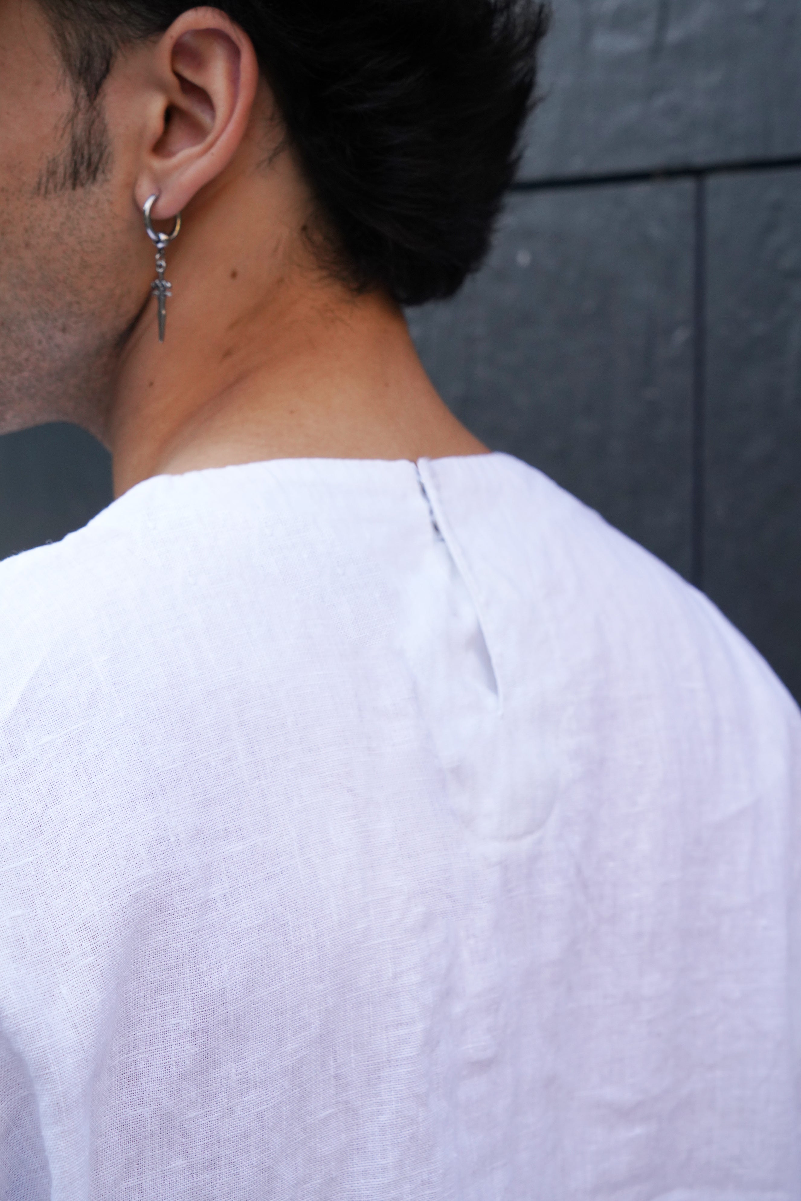 Men’s Oversized Linen T-Shirt SUMIRE in White