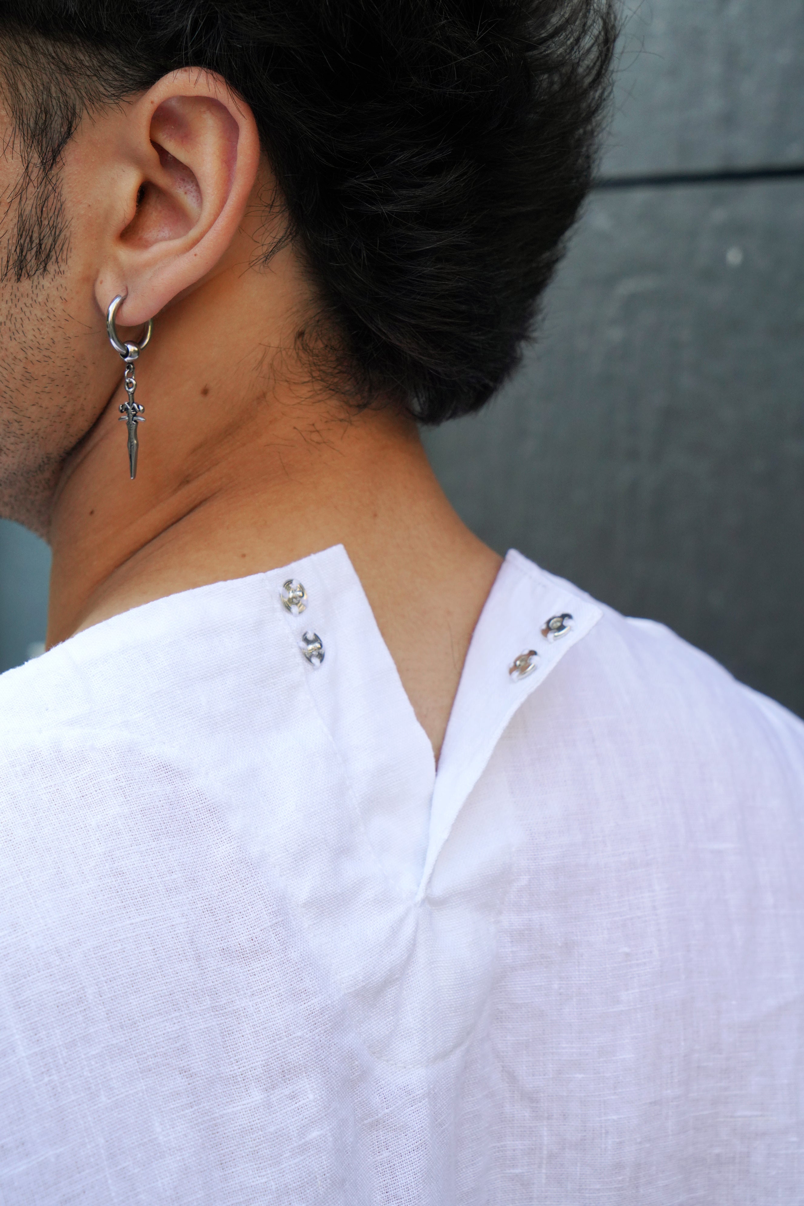 Men’s Oversized Linen T-Shirt SUMIRE in White