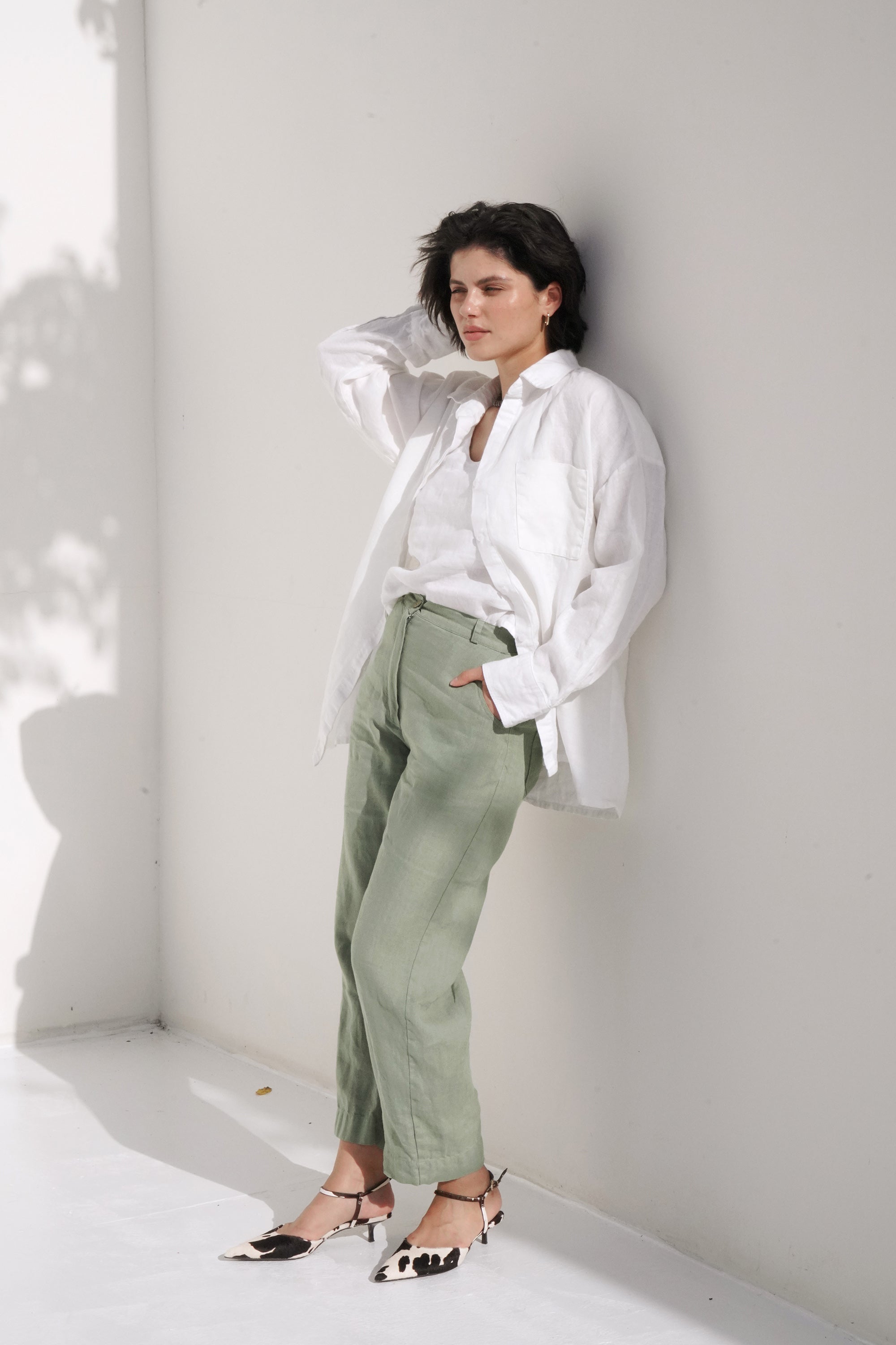 Women’s Linen Oversized Shirt VIORE in Cream