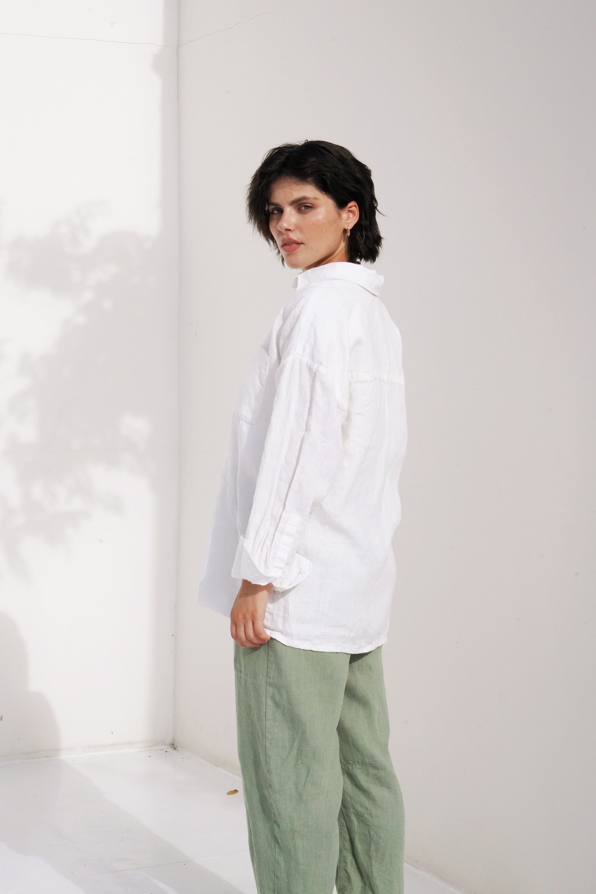 Women’s Linen Oversized Shirt VIORE in Cream