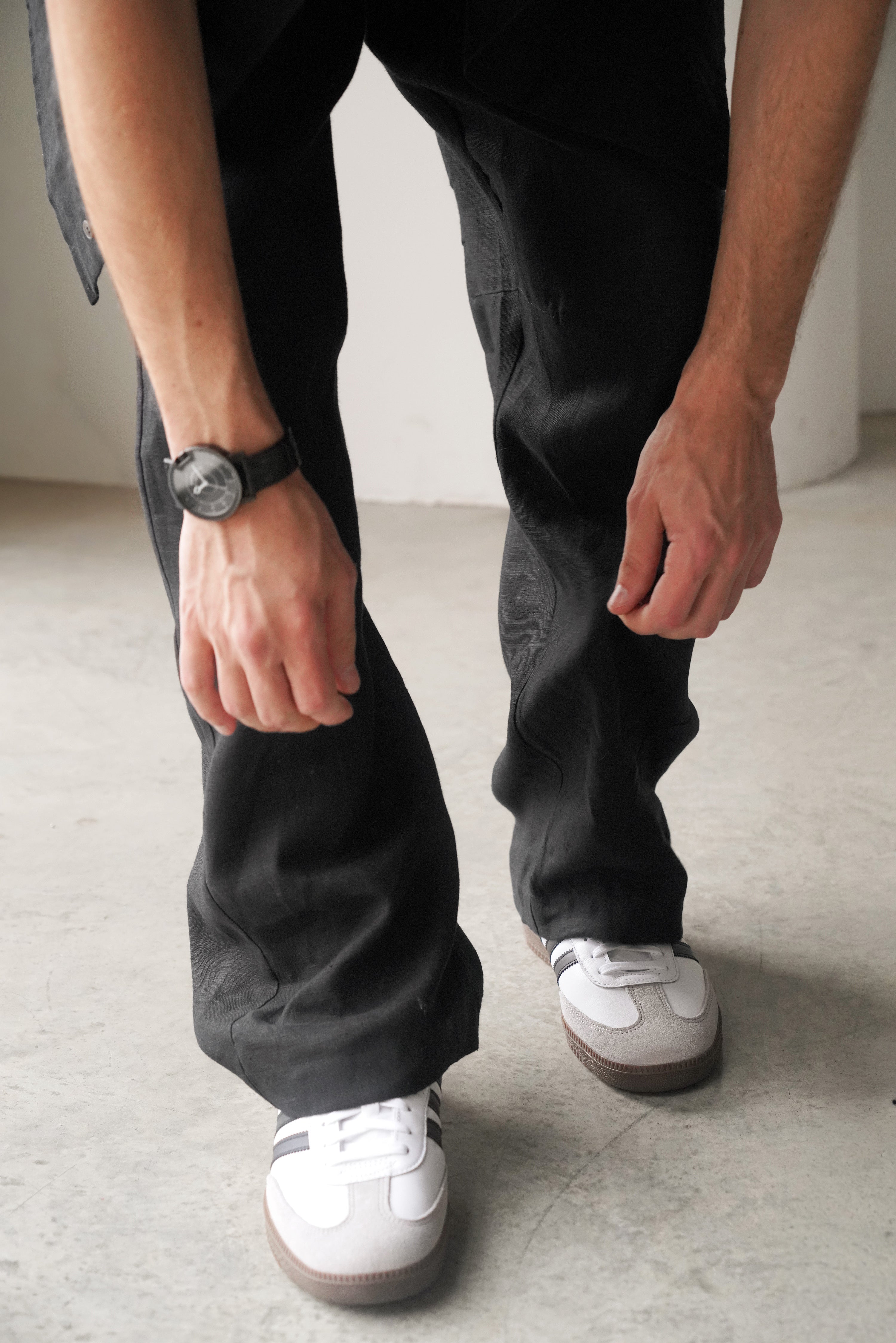 Men’s Wide-Leg Linen Pants SLOE in Black