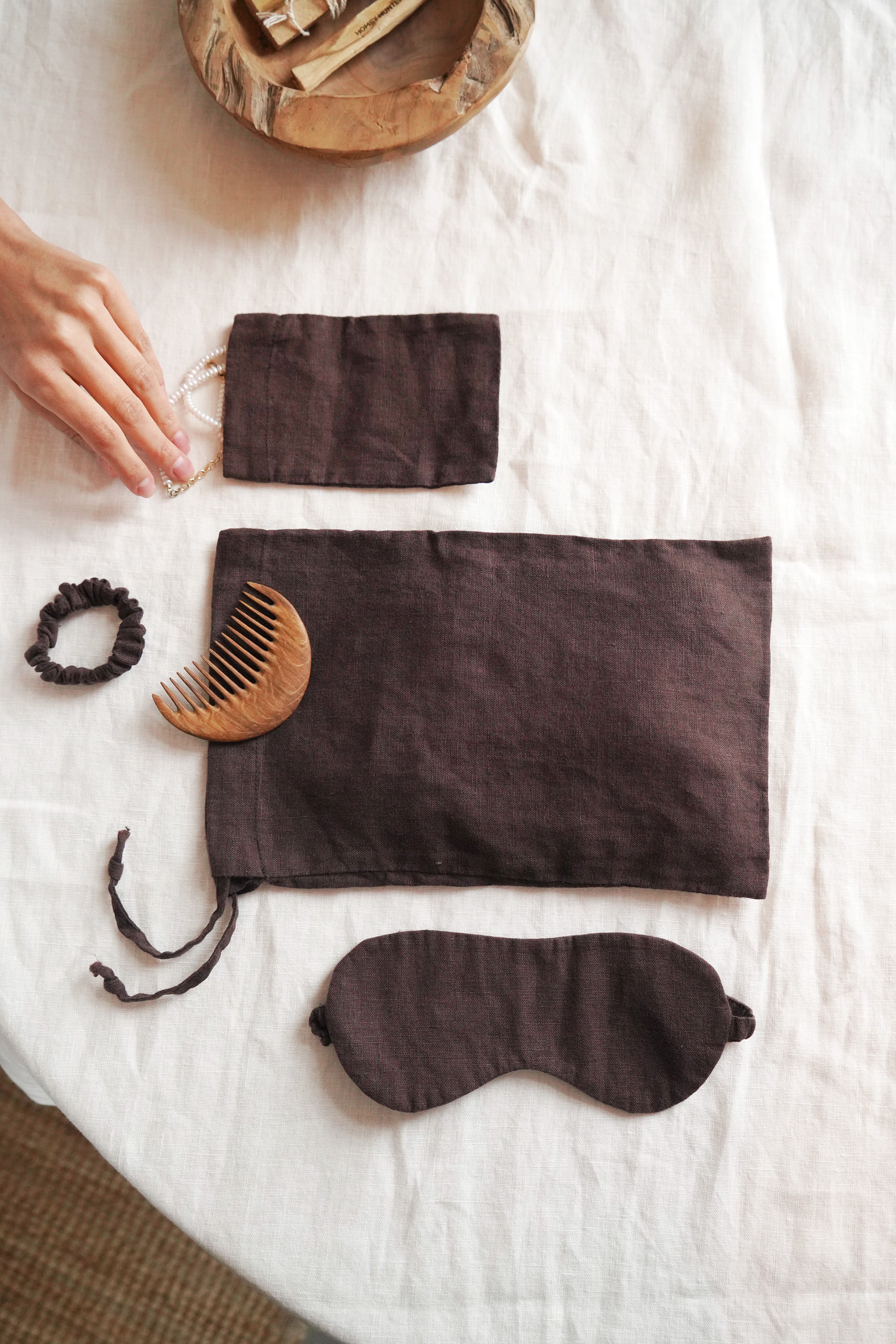 Linen Accessory Set BARBERRY in Brown