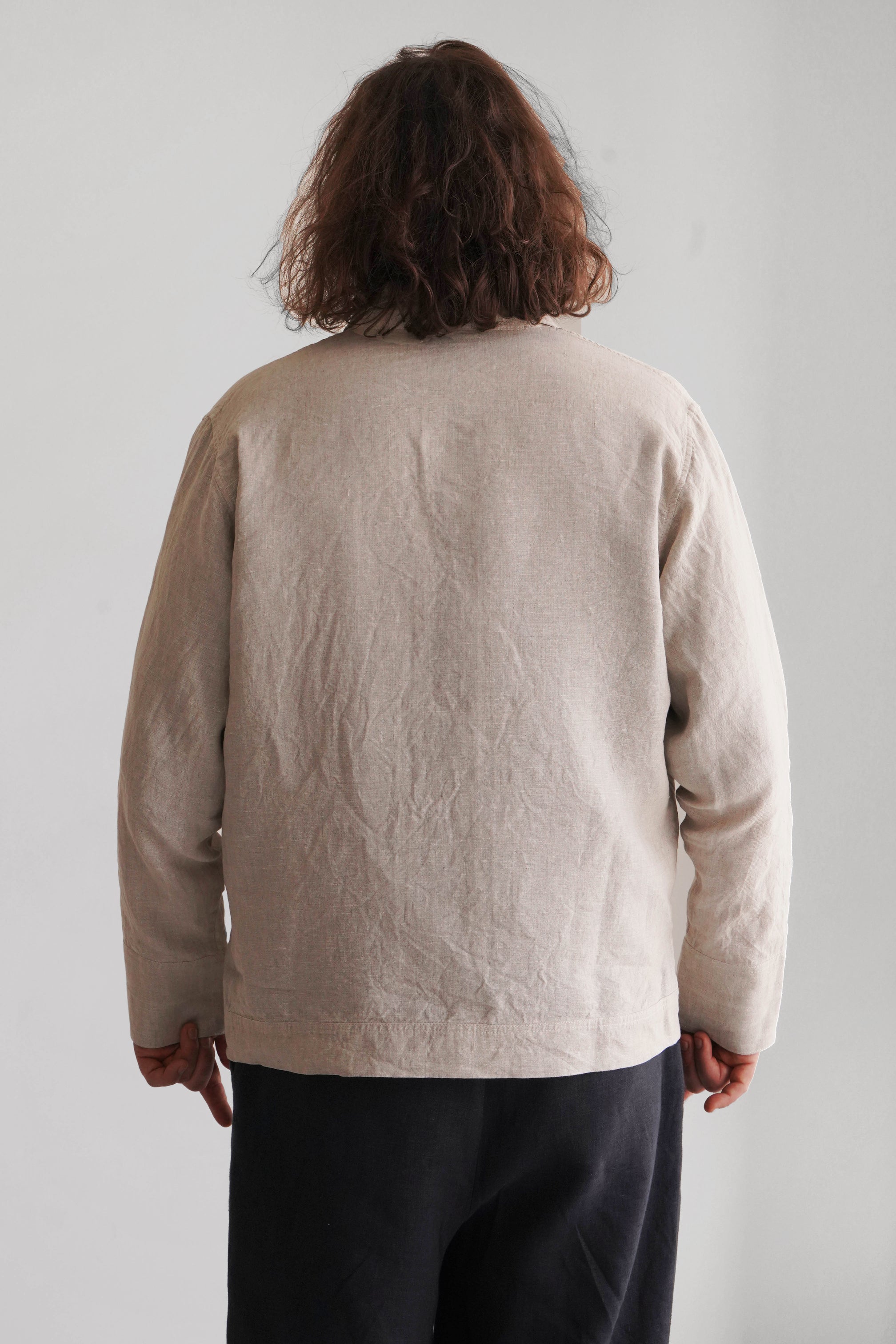 Men’s Linen Bomber Jacket BERGAMOT in Beige