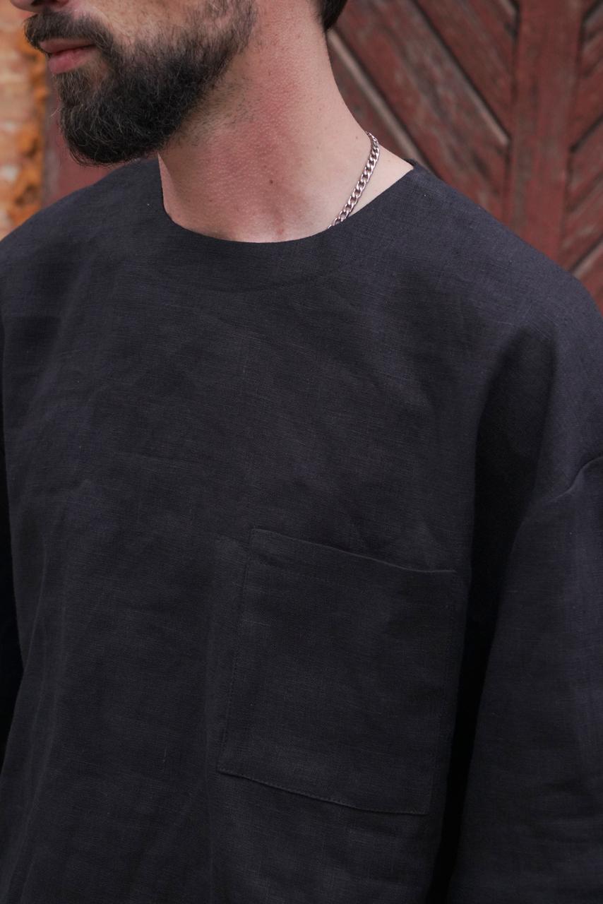 Men’s double-layer long-sleeve TAMARISK in Black