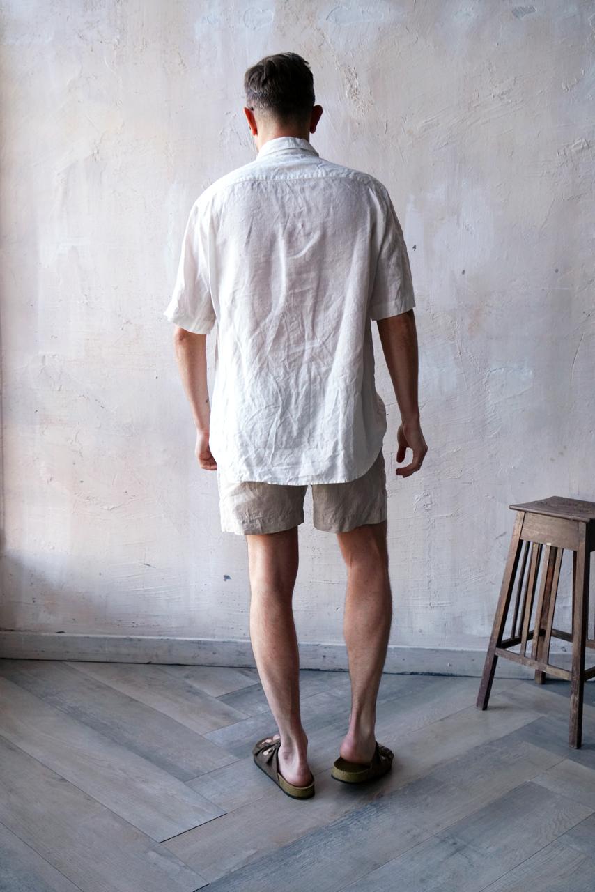 Men’s short linen shorts FERN in Beige