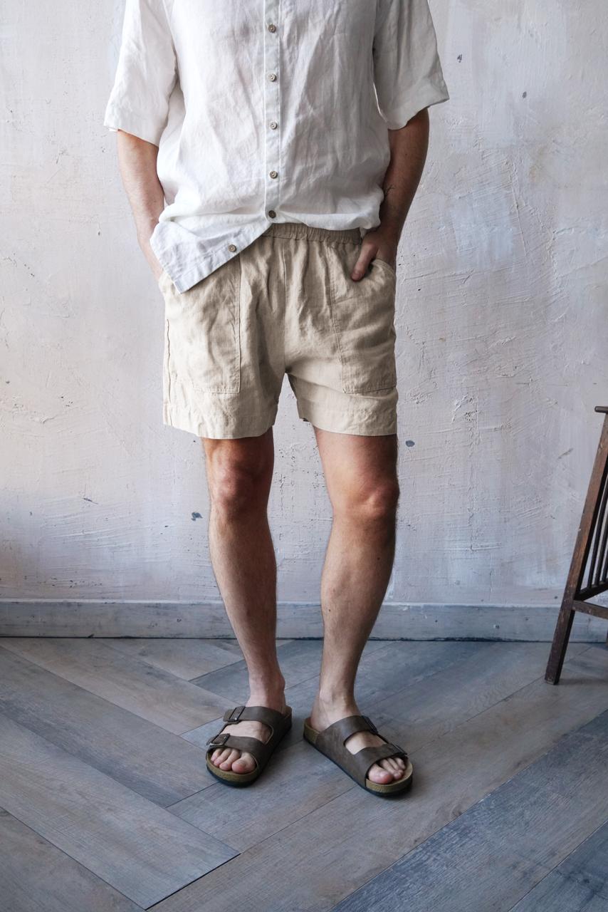Men’s short linen shorts FERN in Beige