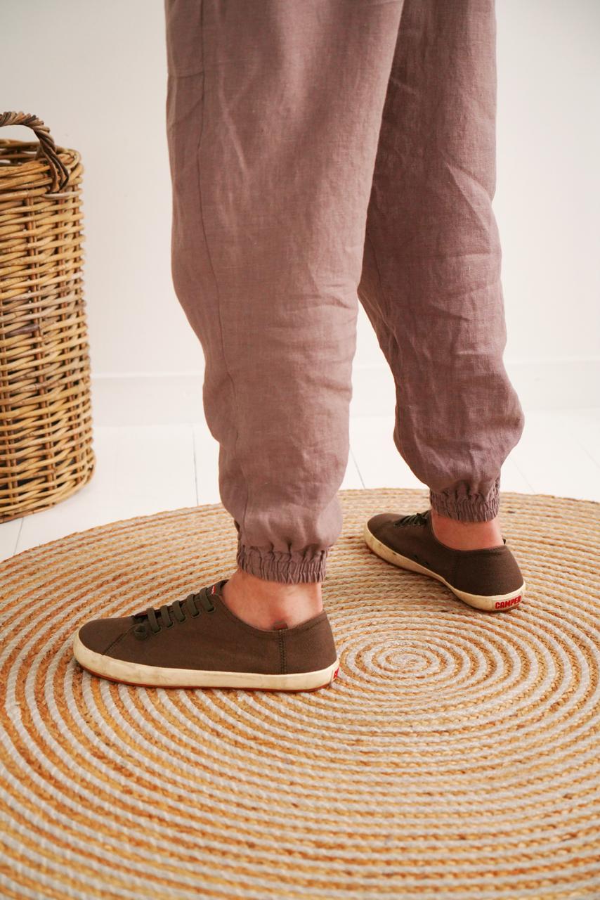 Men’s linen pants ALDER in Latte
