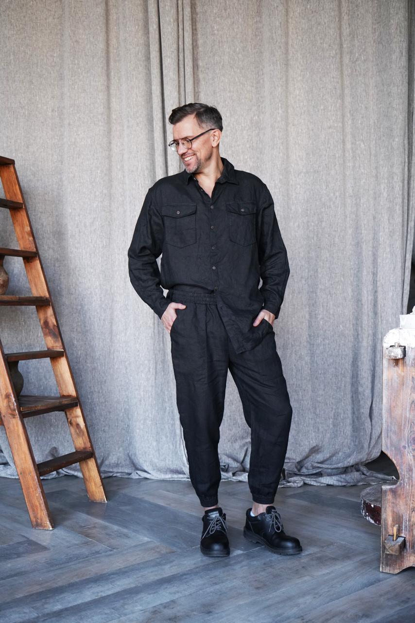 men's black linen dress pants Kpoplk Mens Linen Pants Casual Elastic Waist Drawstring Lightweight Linen Trousers Yoga Pants Summer Beach Pants(Black,3XL)