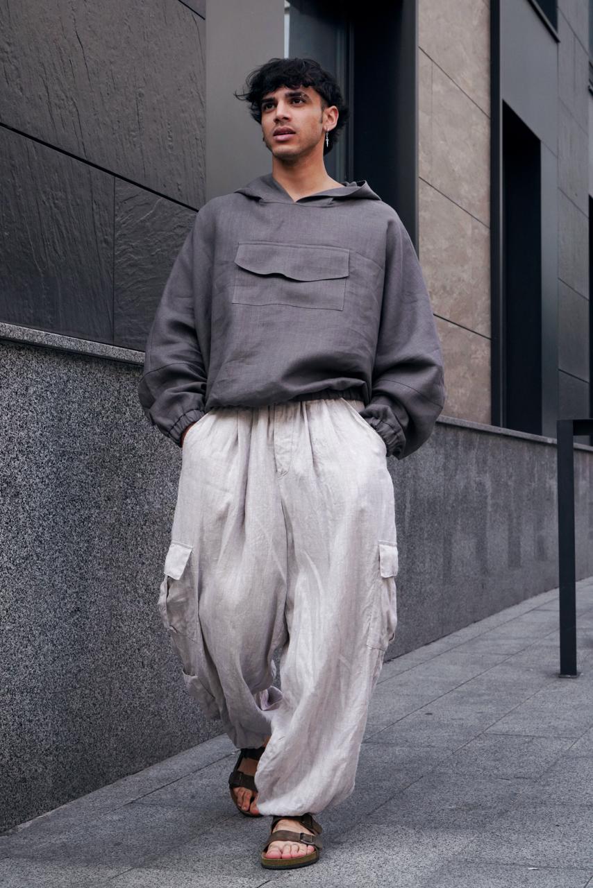 Harem linen pants ANDO in Beige