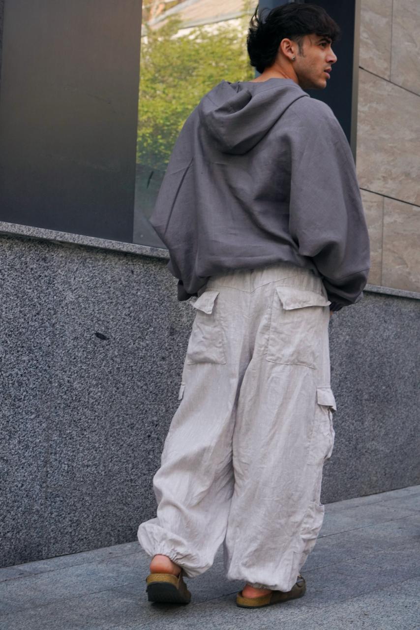 Harem linen pants ANDO in Beige