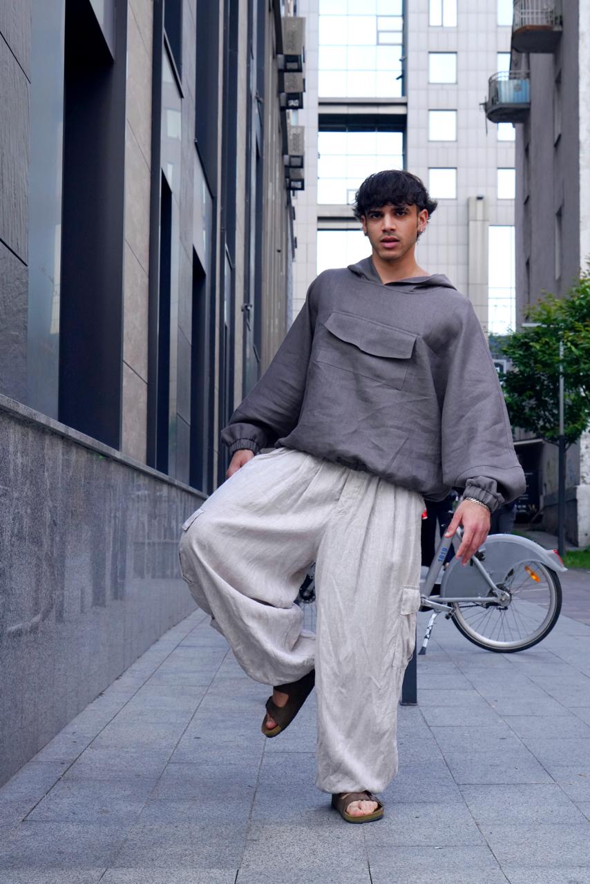 Harem linen pants ANDO in Beige