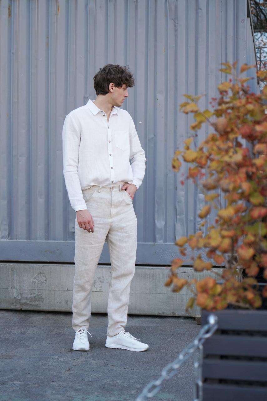 Men’s classic fit trousers LAUREL in Beige