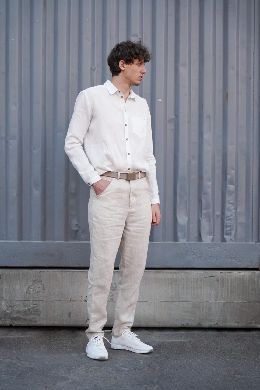 Men’s classic fit trousers LAUREL in Beige