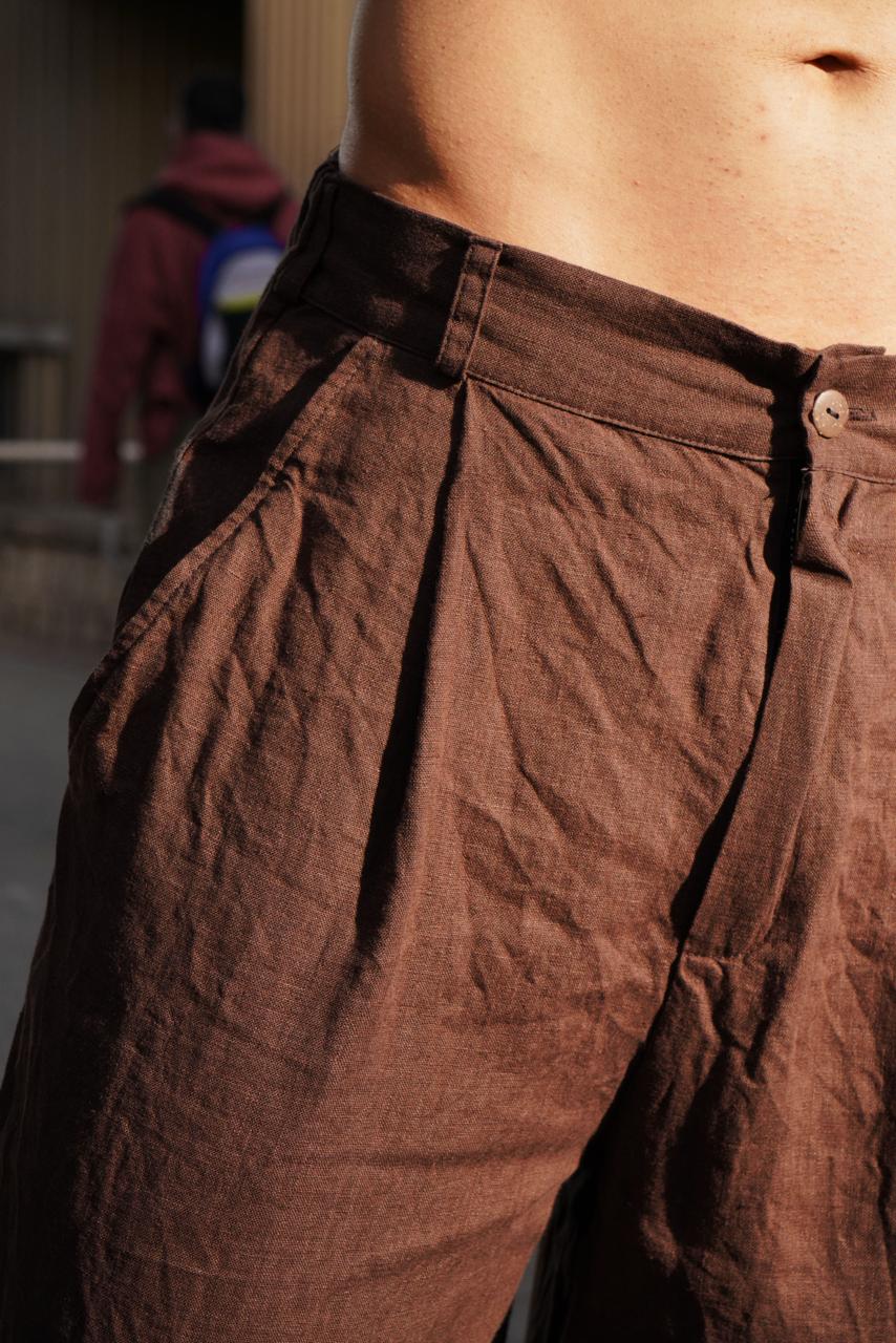 Palazzo Linen Pants ASPEN in Brown