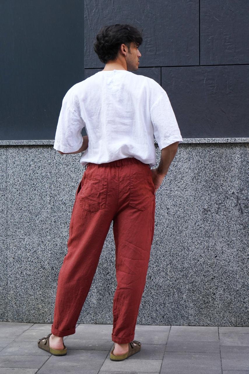 Loose Pleated Pants CEDAR in Terracota