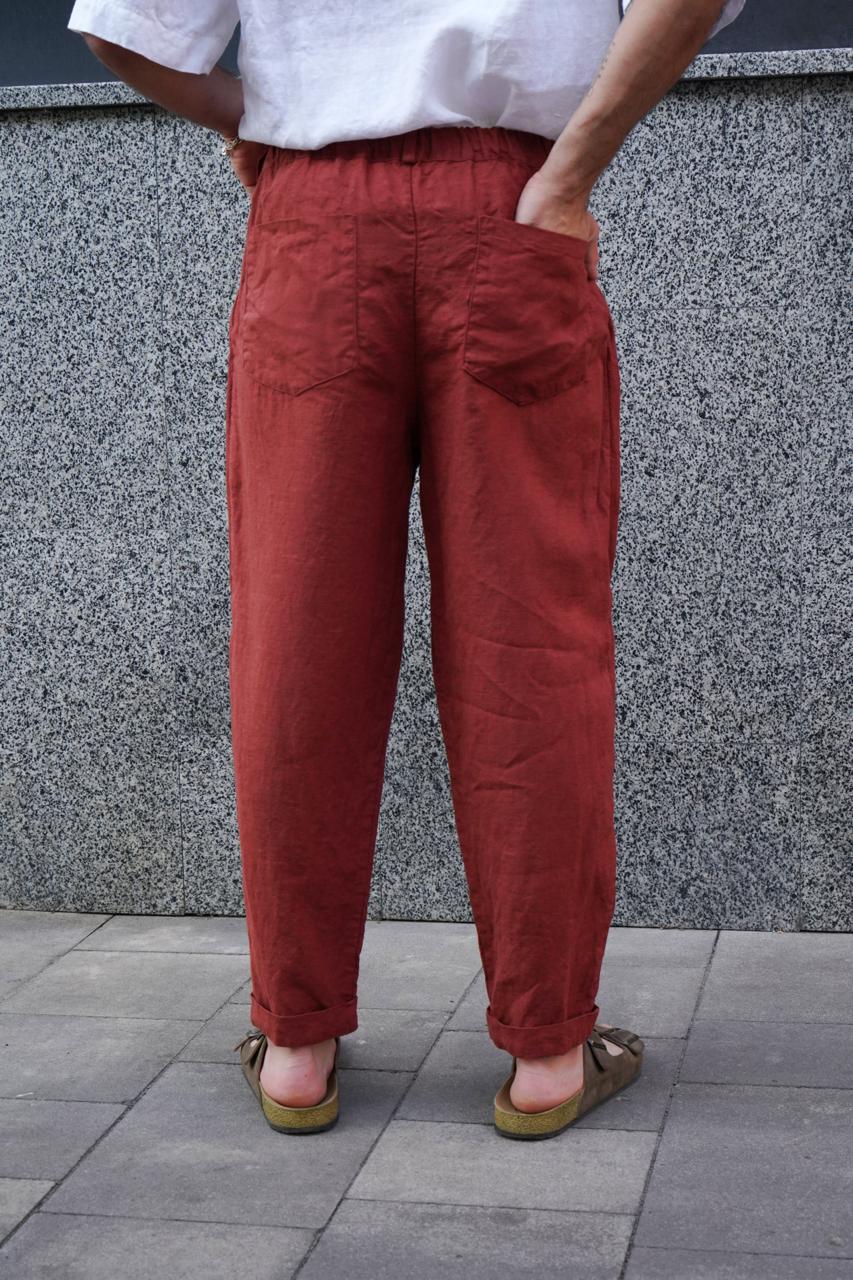 Loose Pleated Pants CEDAR in Terracota