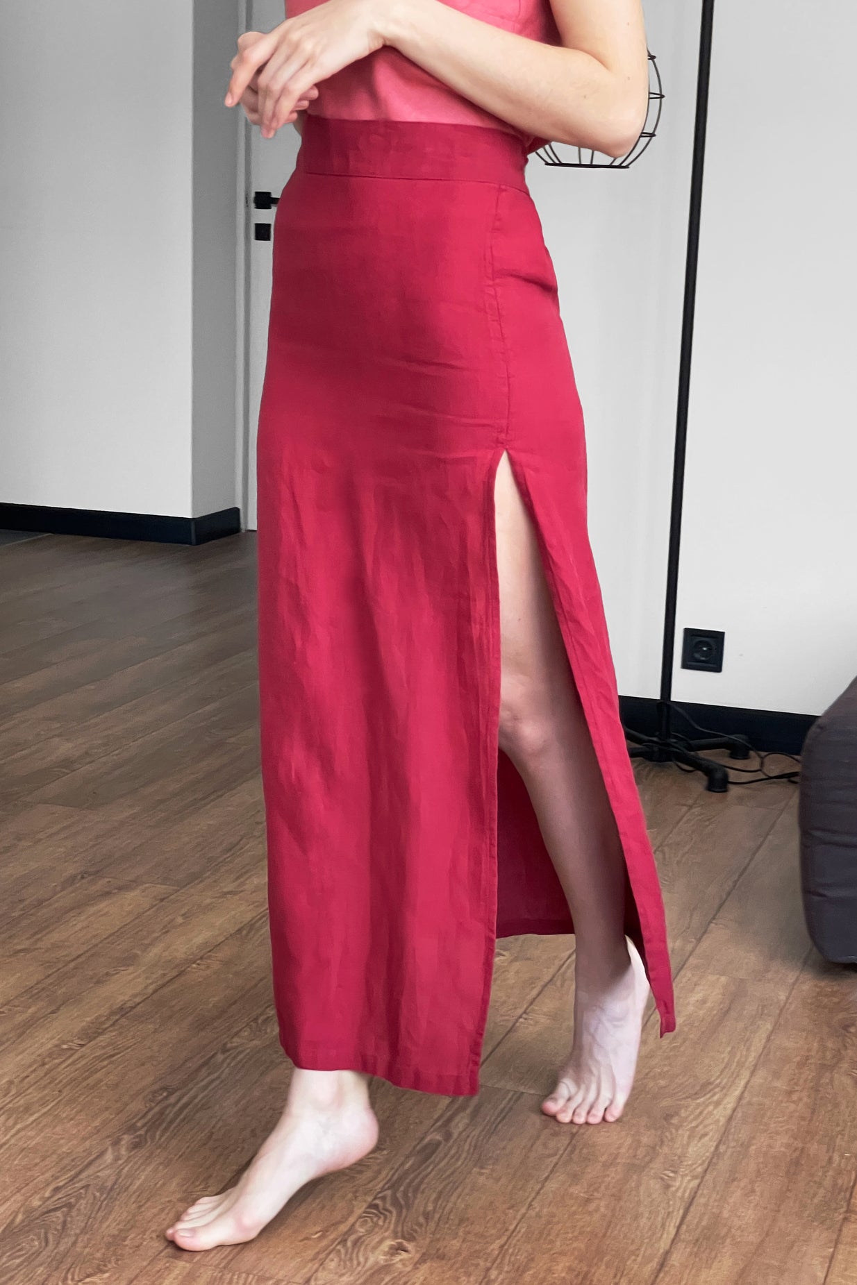 Women’s Linen Skirt SENNA in Red