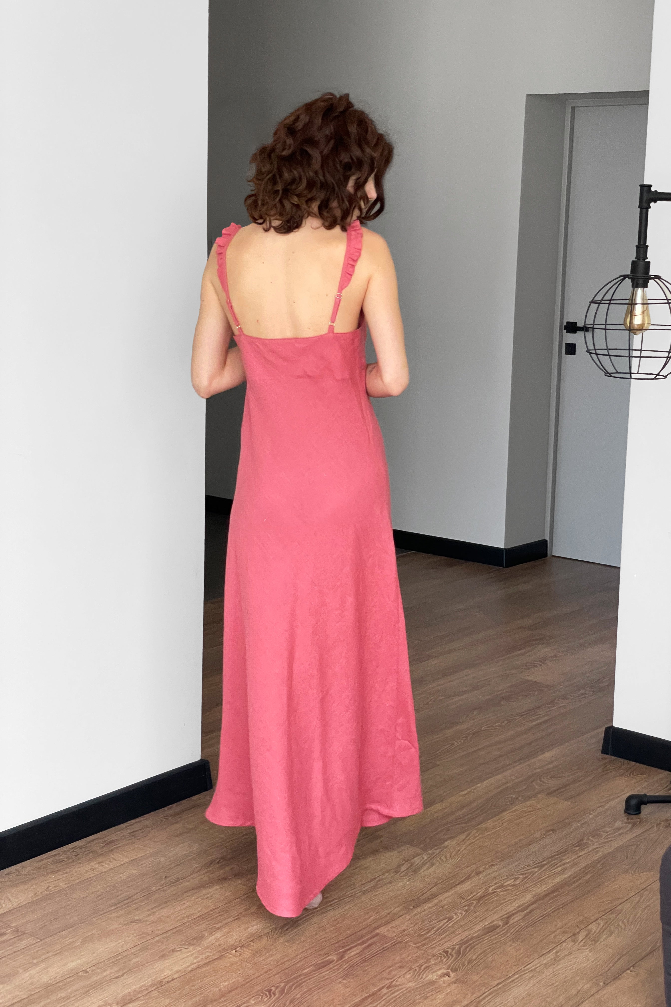 Women’s Maxi Linen Dress IRIS in Peach