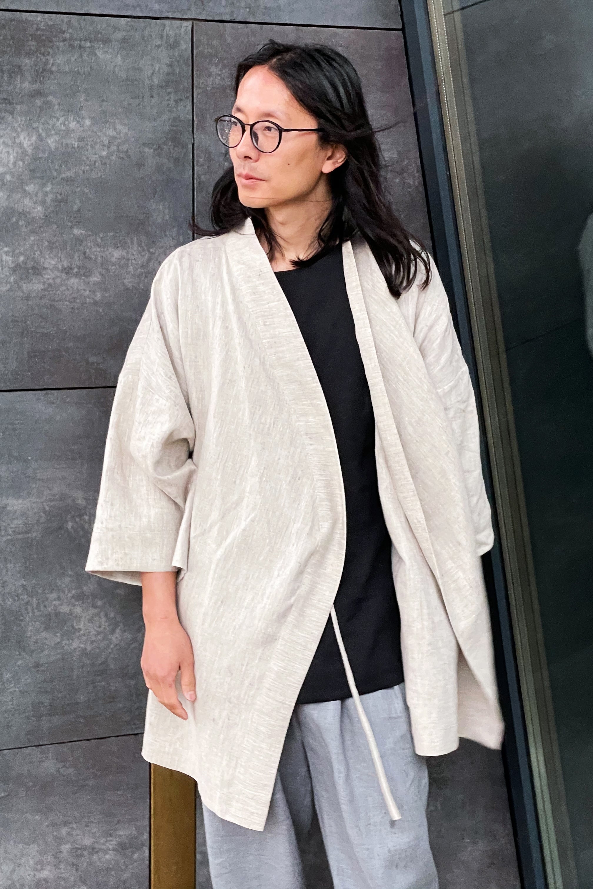 Men’s linen kimono SUGI in Beige