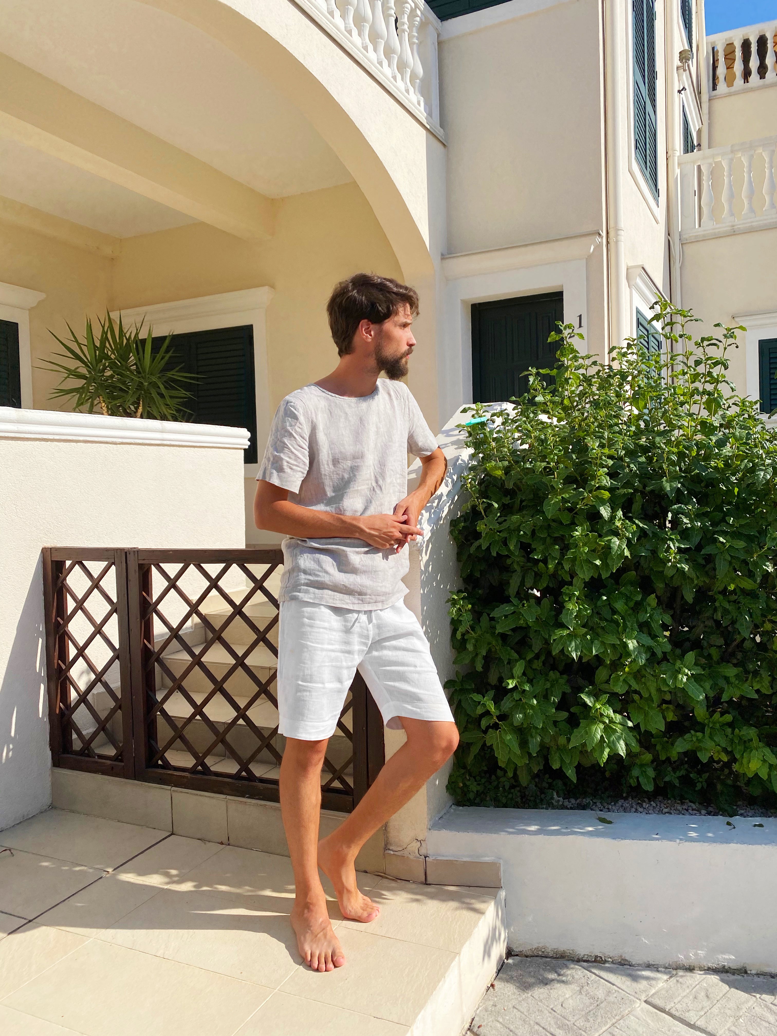 Men’s linen shorts ASH in White