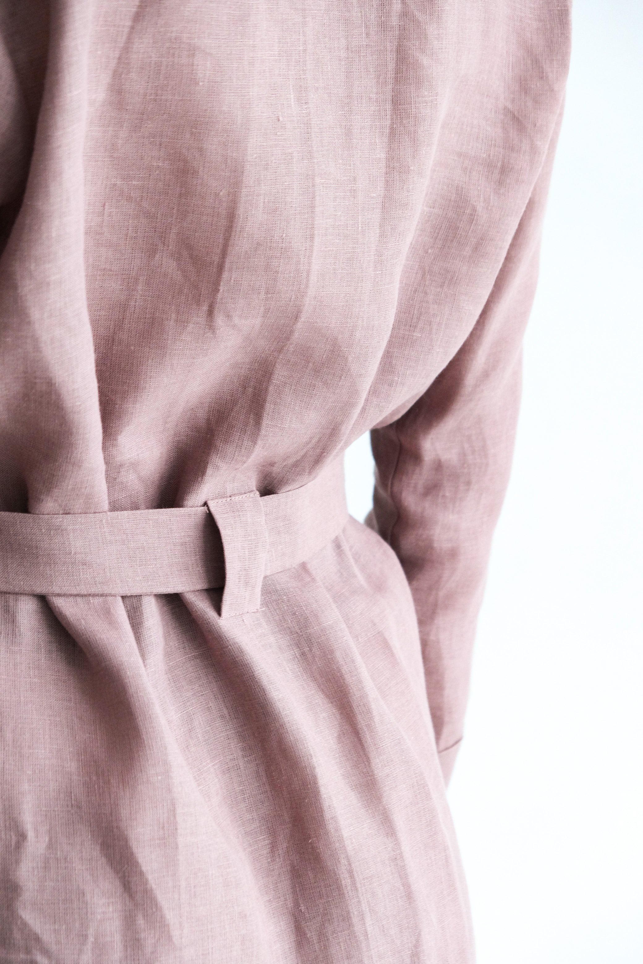 Women’s Linen Bathrobe Calla in Latte